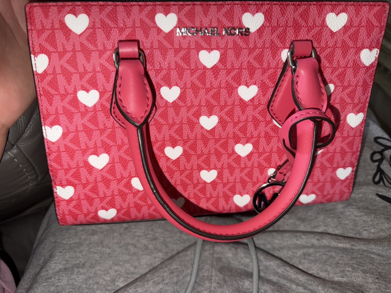Michael Kors Pink White Heart Valentine’s Day Edition Purse
