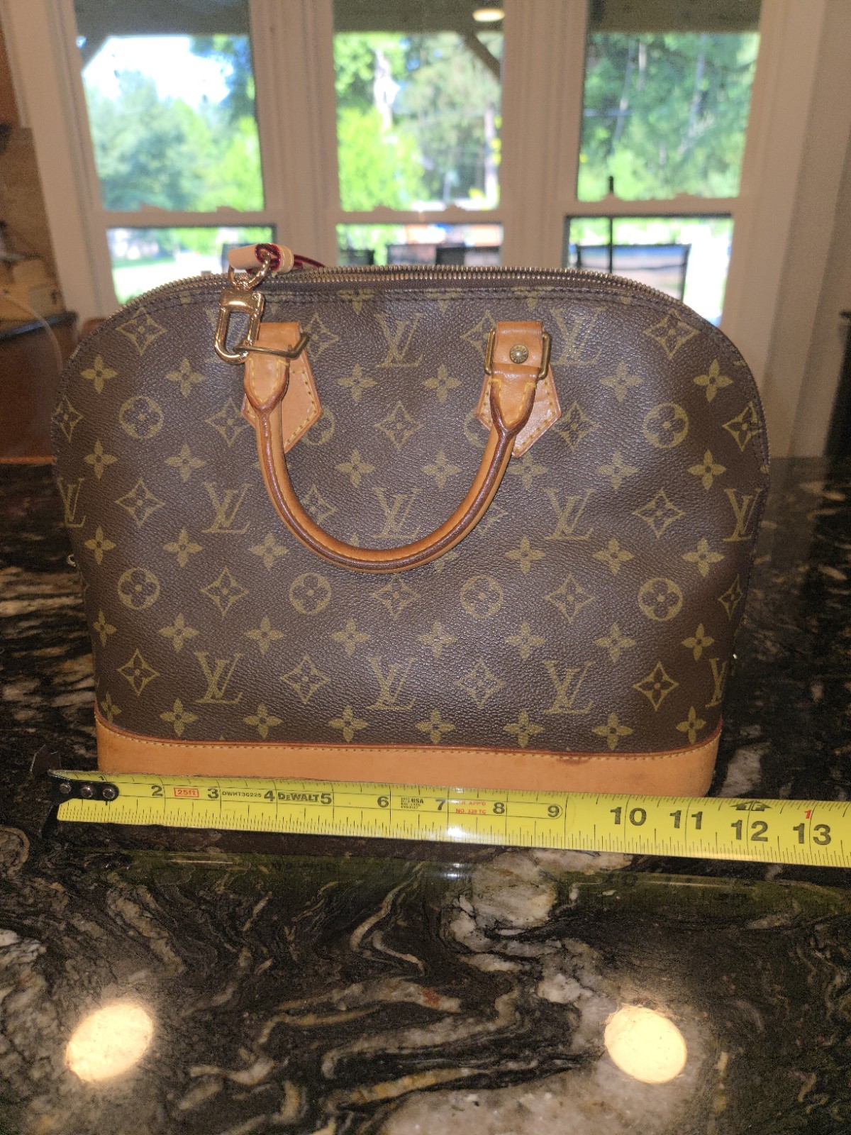 Louis Vuitton Monogram Alma PM Satchel Zip Lock Gold Hardware Brown