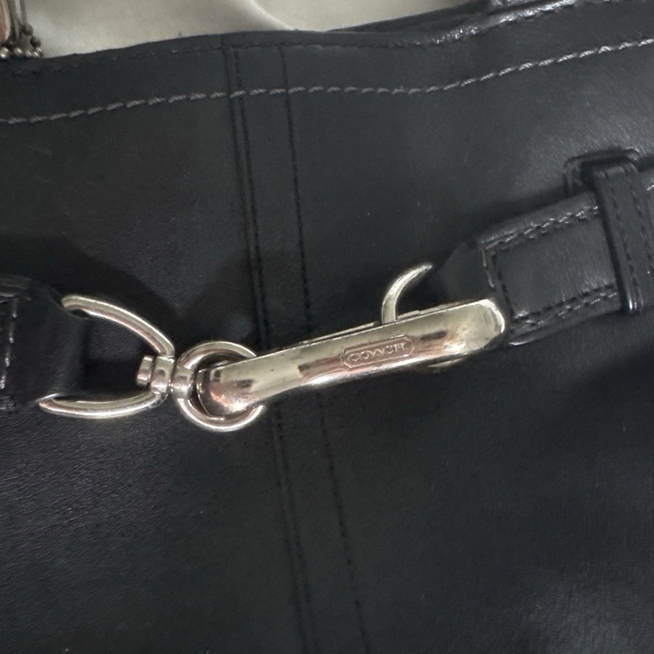Vintage Y2K Coach Hamptons Black Leather Horsebit Tote | Shoulder Bag