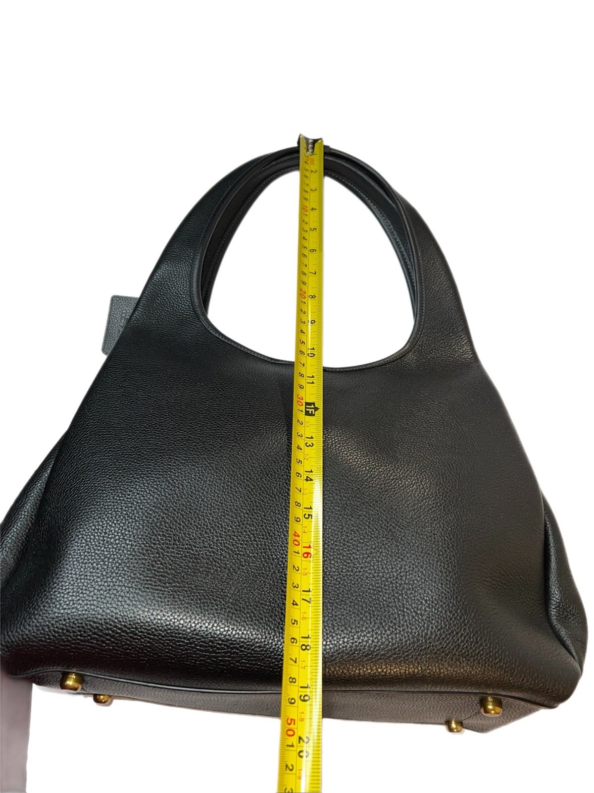 ❤️Coach Lana Large Black/Brass Polished Pebble Leather Shoulder Bag
