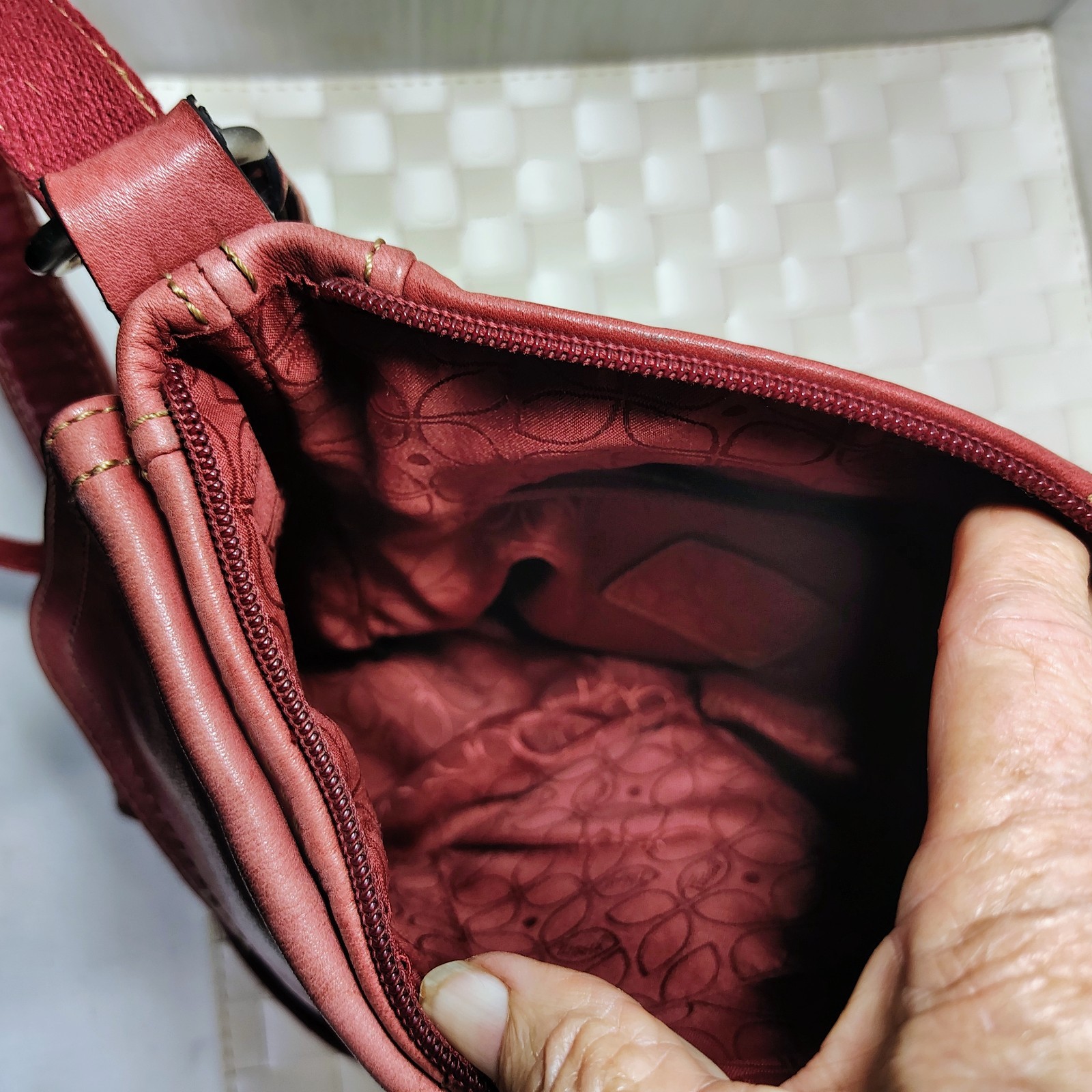Fossil Hanover Messenger Bag ZB2869 Burnt Sienna Leather Vintage Crossbody