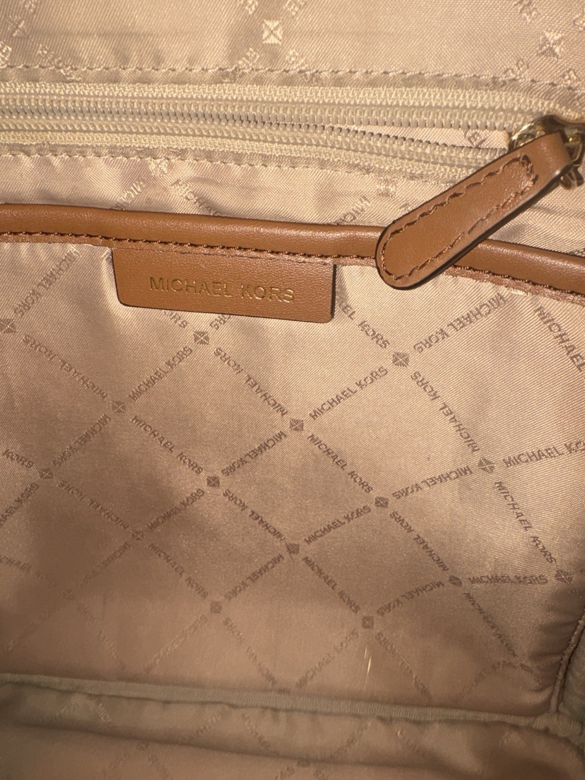 Michael Kors Brown Signature Backpack Purse – Good Condition