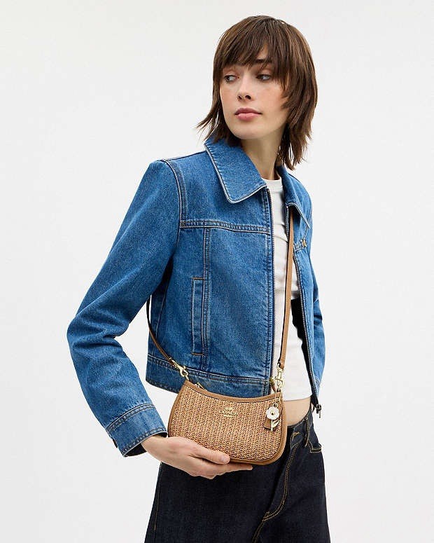 NWT Coach Teri Mini Crossbody Bag CDW66 straw/Gold/Toast