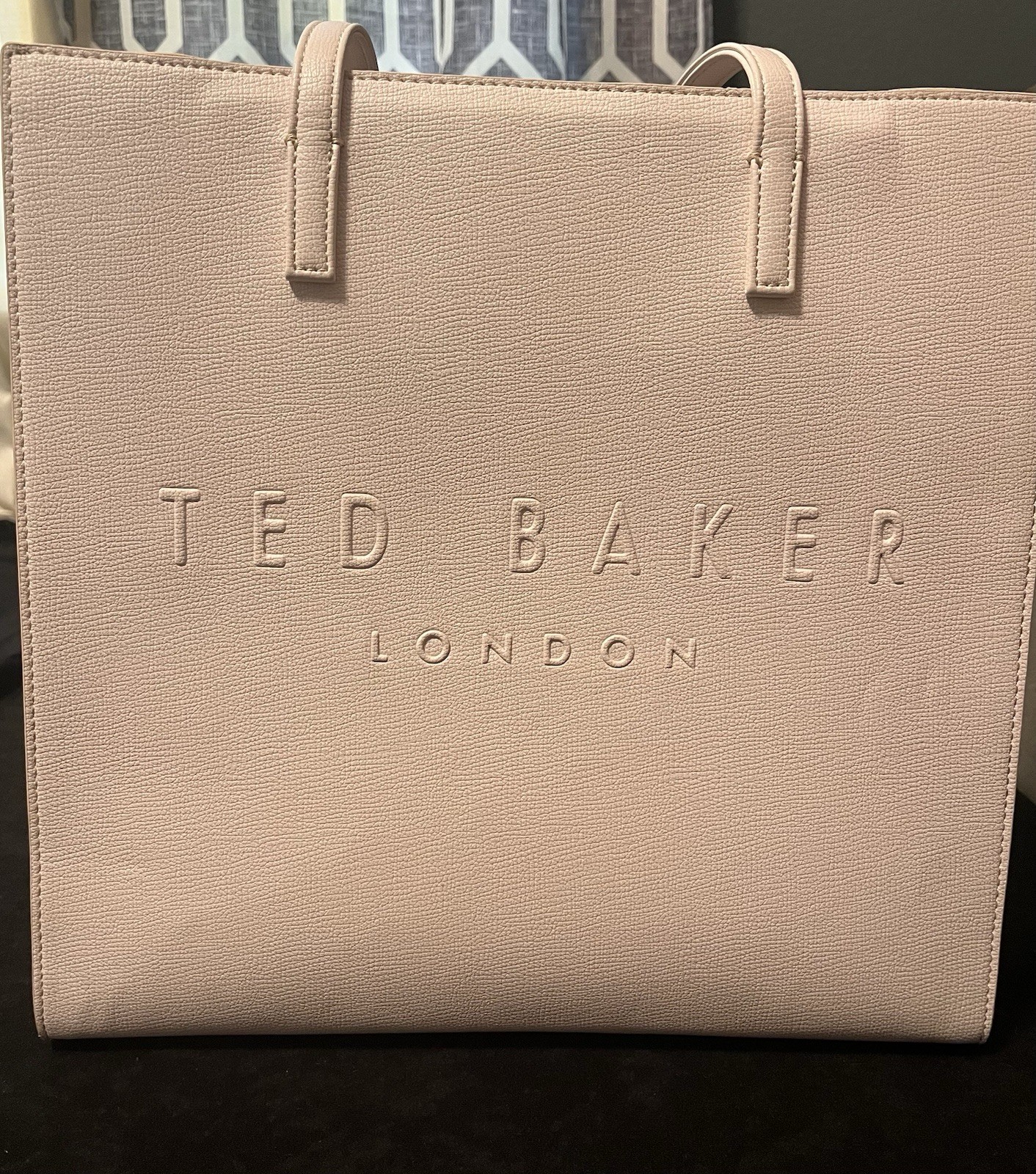Ted Baker Icon Pink Logo Tote Bag Large with Inner Pockets