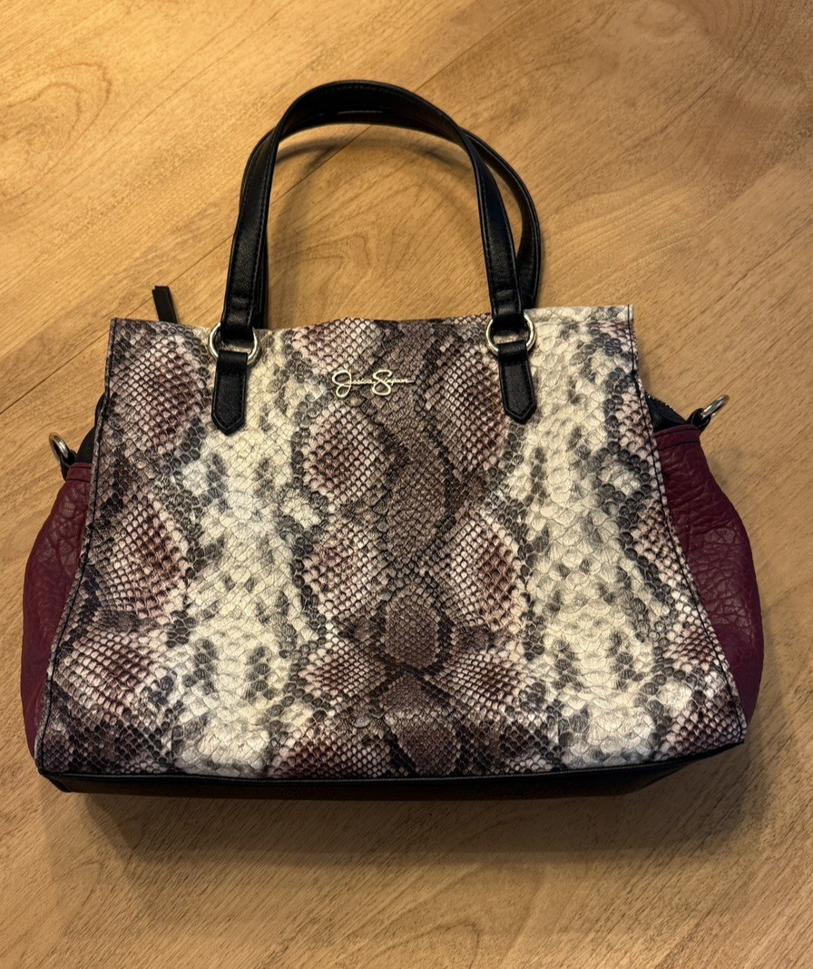 Jessica Simpson Snakeskin Print Purse/ Adjustable Shoulder Strap