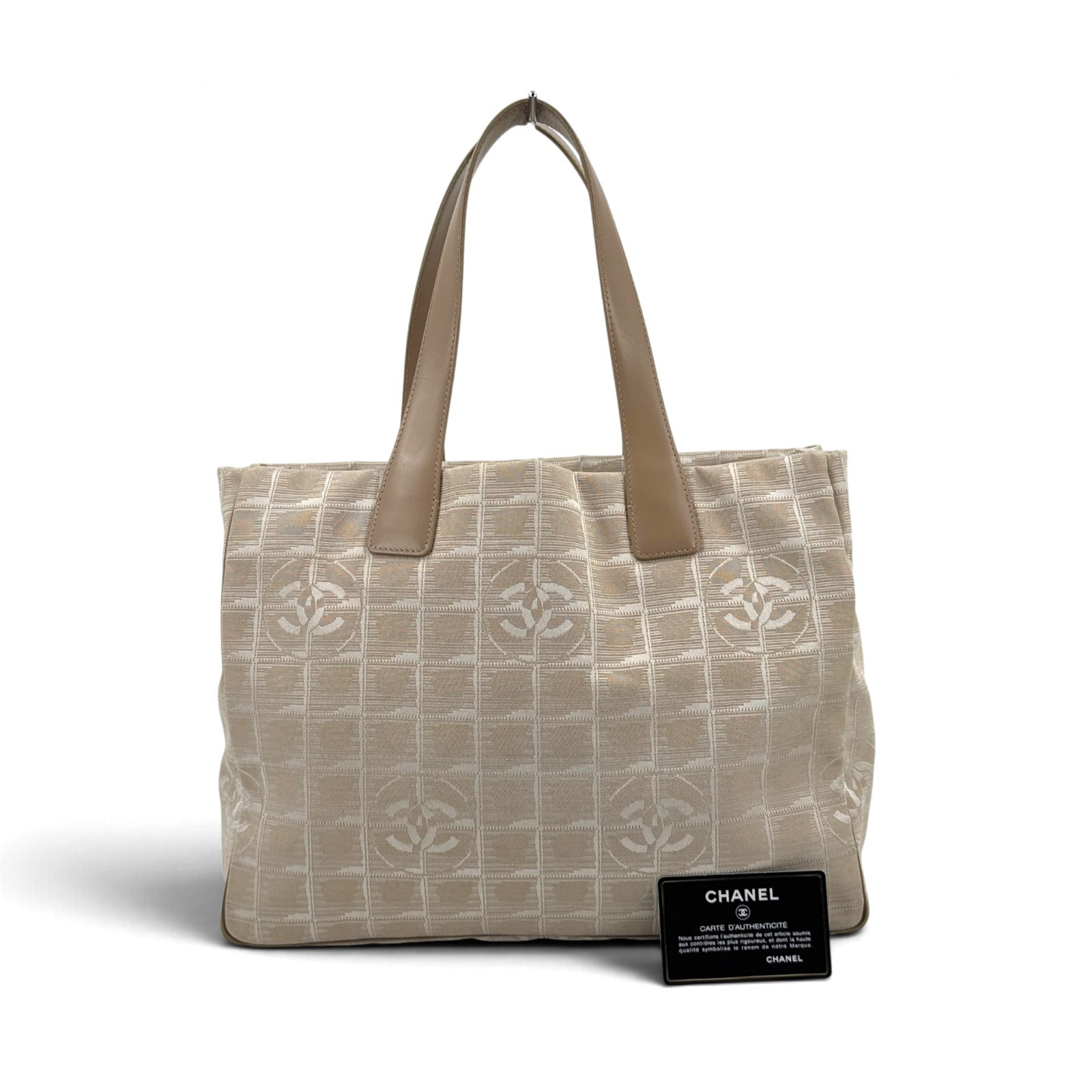 CHANEL New Travel Line Nylon Jacquard Canvas Tote Shoulder Bag