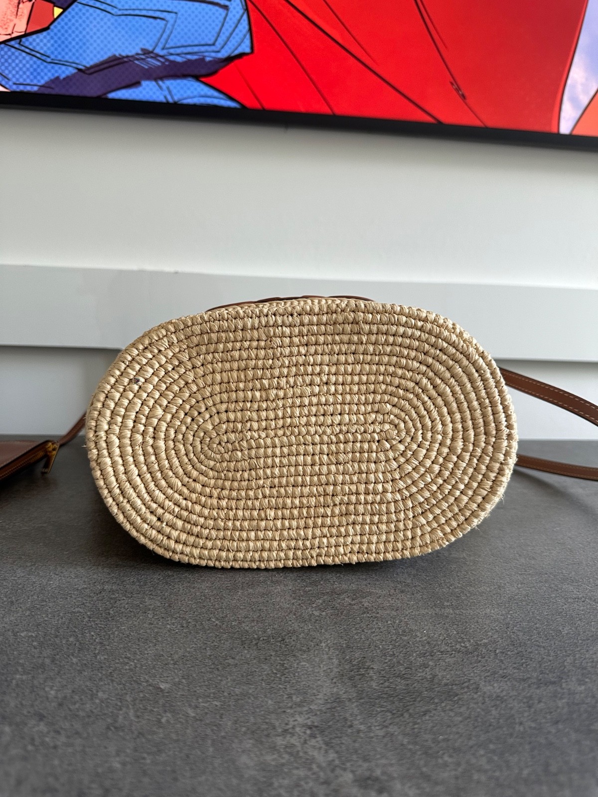 New Celine Triomphe Raffia Panier Bag Tote