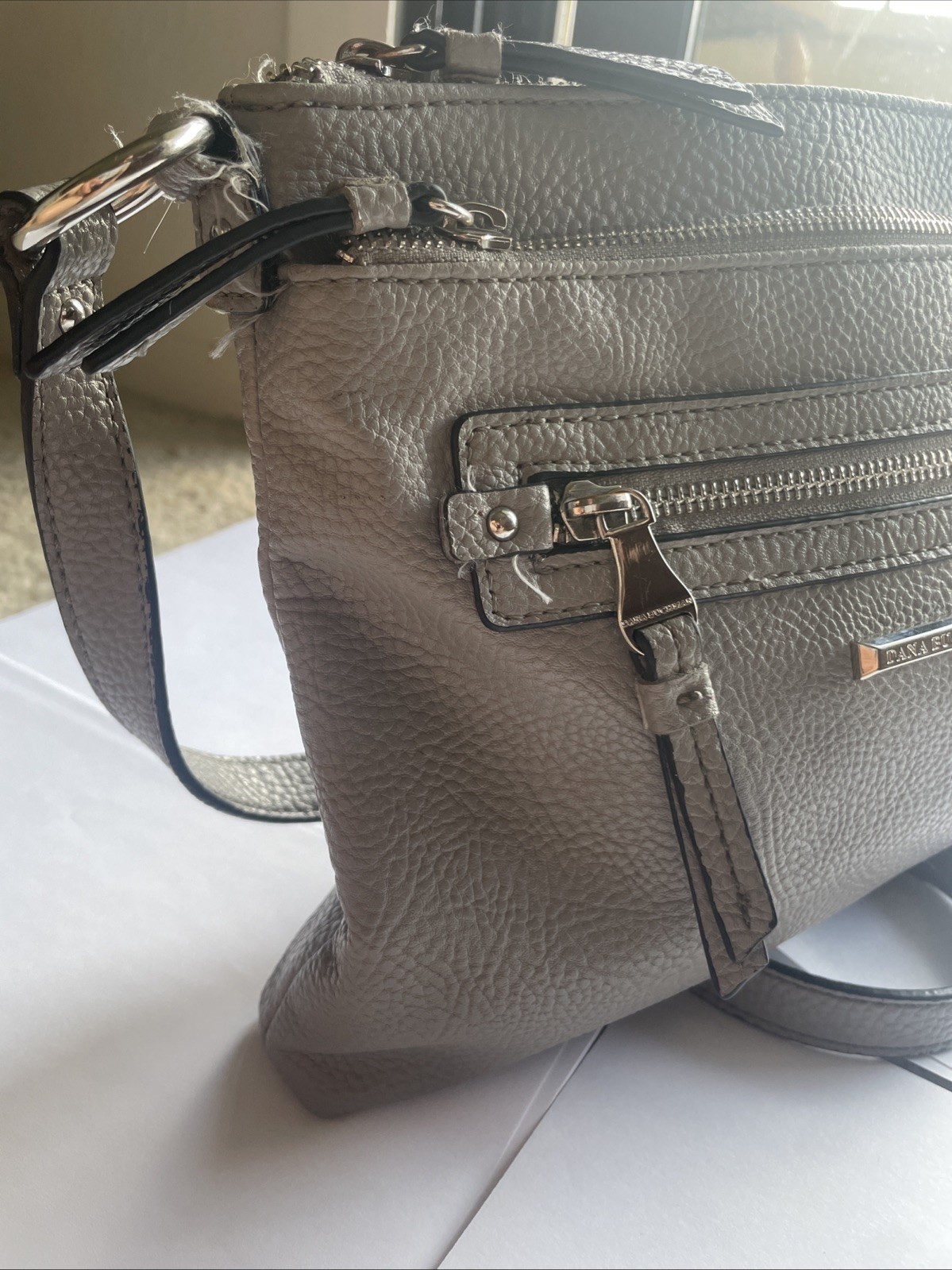 Dana Buchman Purse Plum Adjustable Strap Shoulder Bag Crossbody Faux Leather