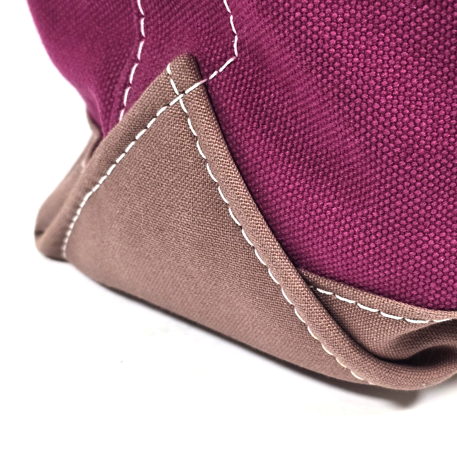 LL BEAN BOAT AND TOTE CLASSIC OPEN TOP MAGENTA / BROWN HEAVY CANVAS 90s USA VTG