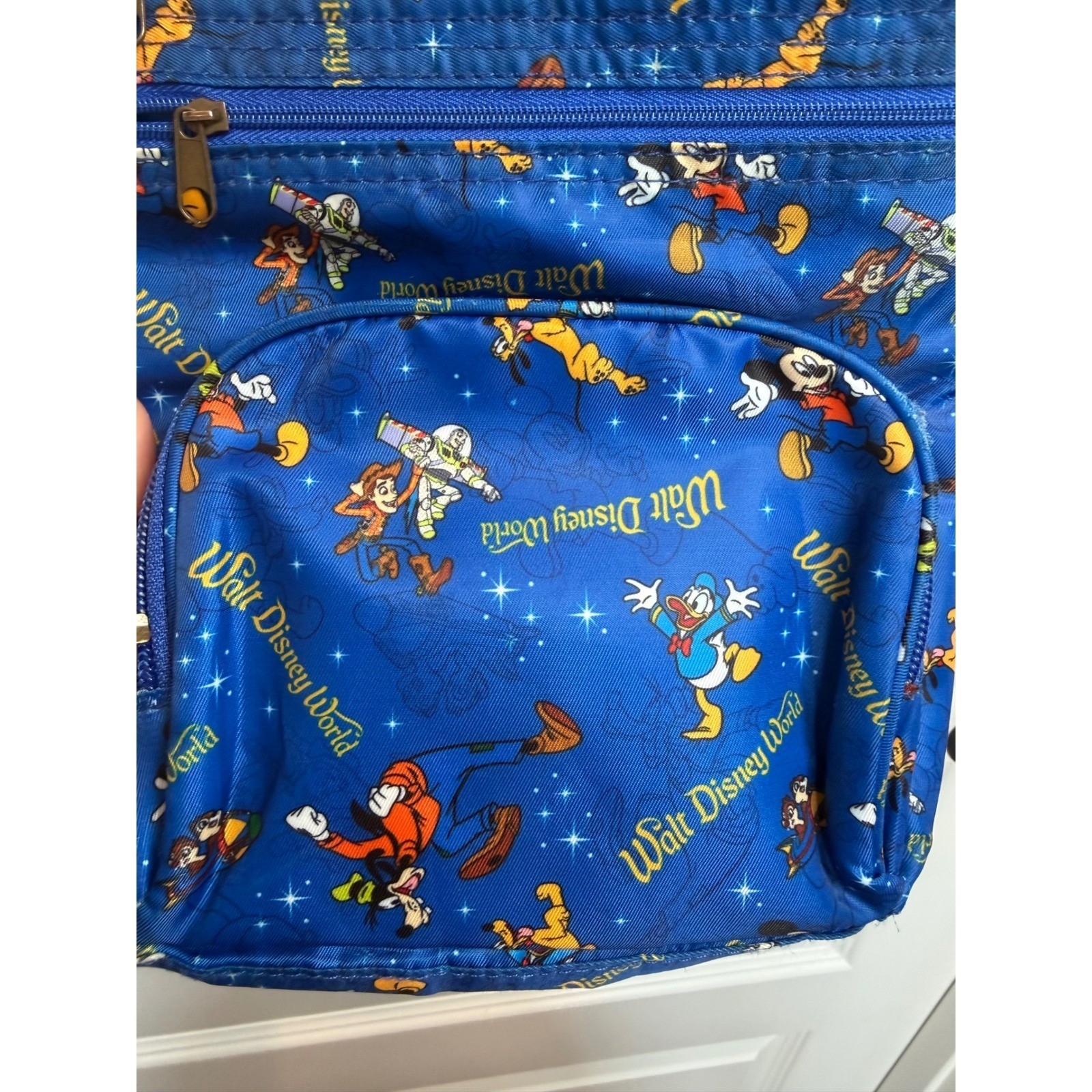 Disney Parks Walt Disney World Blue Character Print Crossbody Bag Nylon