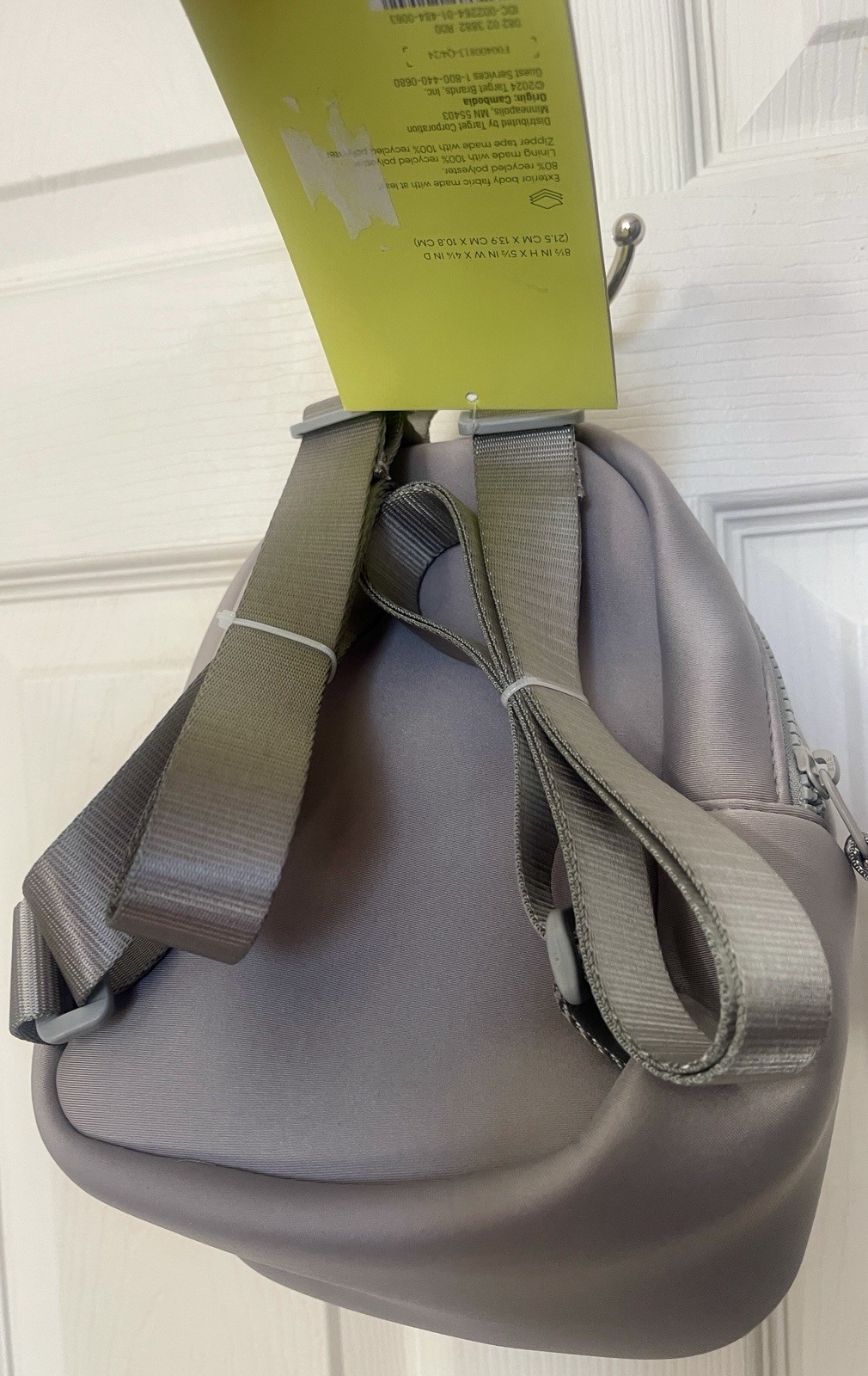 All In Motion Mini Backpack Gray Neoprene 8.5″ Small Travel Bag Lightweight NWT