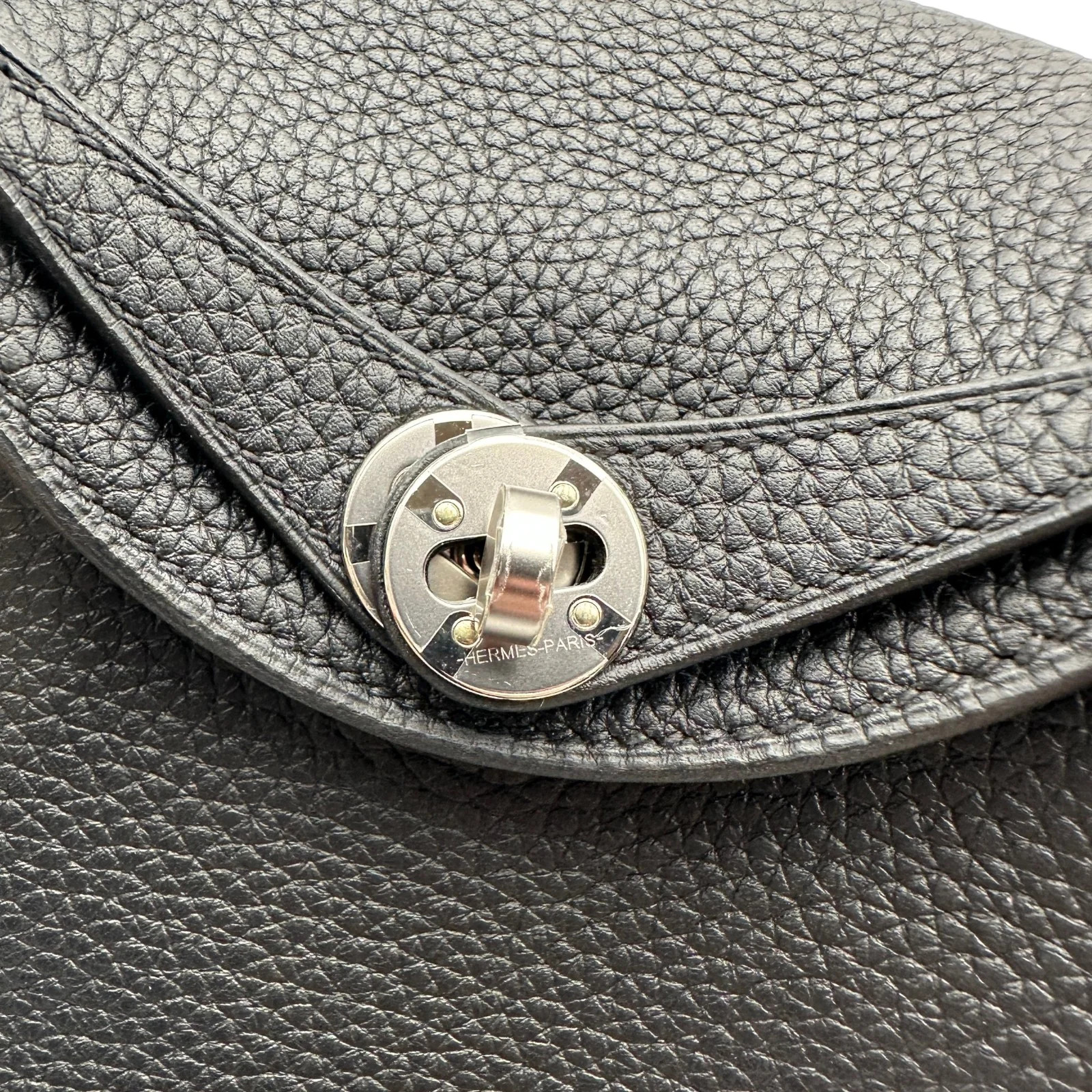 HERMES Lindy Mini Black Taurillon Leather Shoulder Bag #OKB4634
