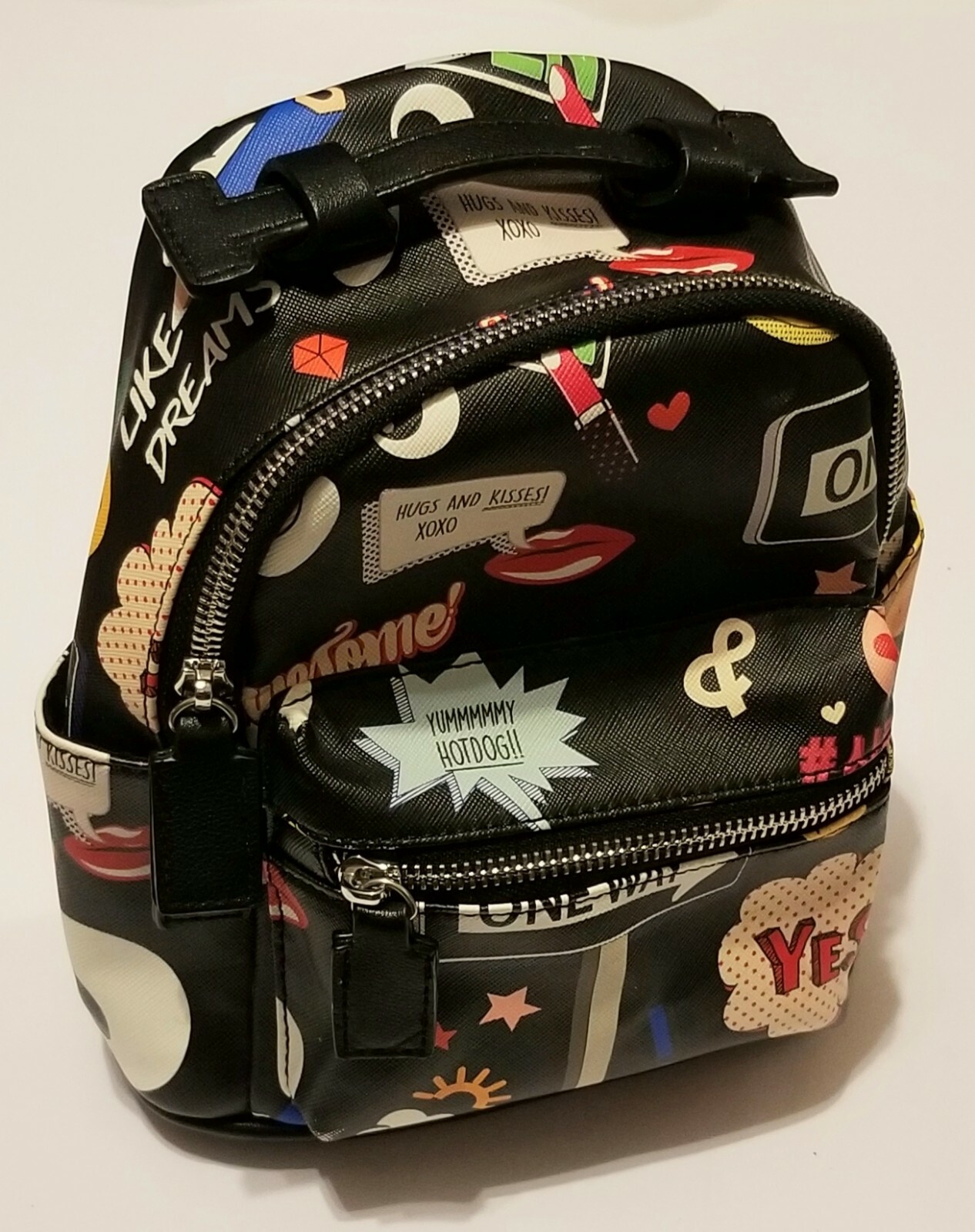 Dream Control Mini Backpack Bag Purse Comic Zippered Quote Side Pockets No Strap