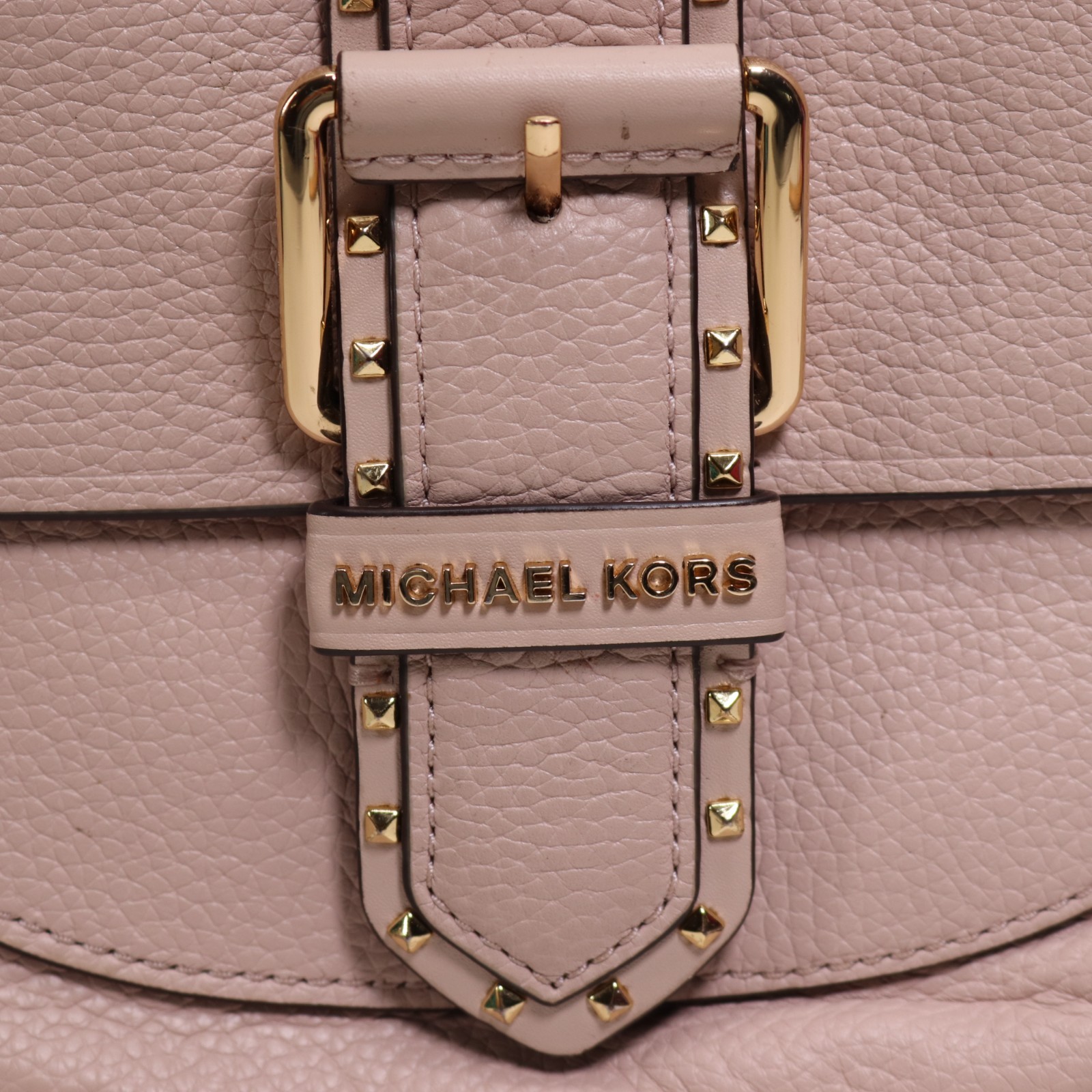 Michael Kors Lilian Crossbody Handbag S Blush Pink Leather Gold Tone Studs Lined