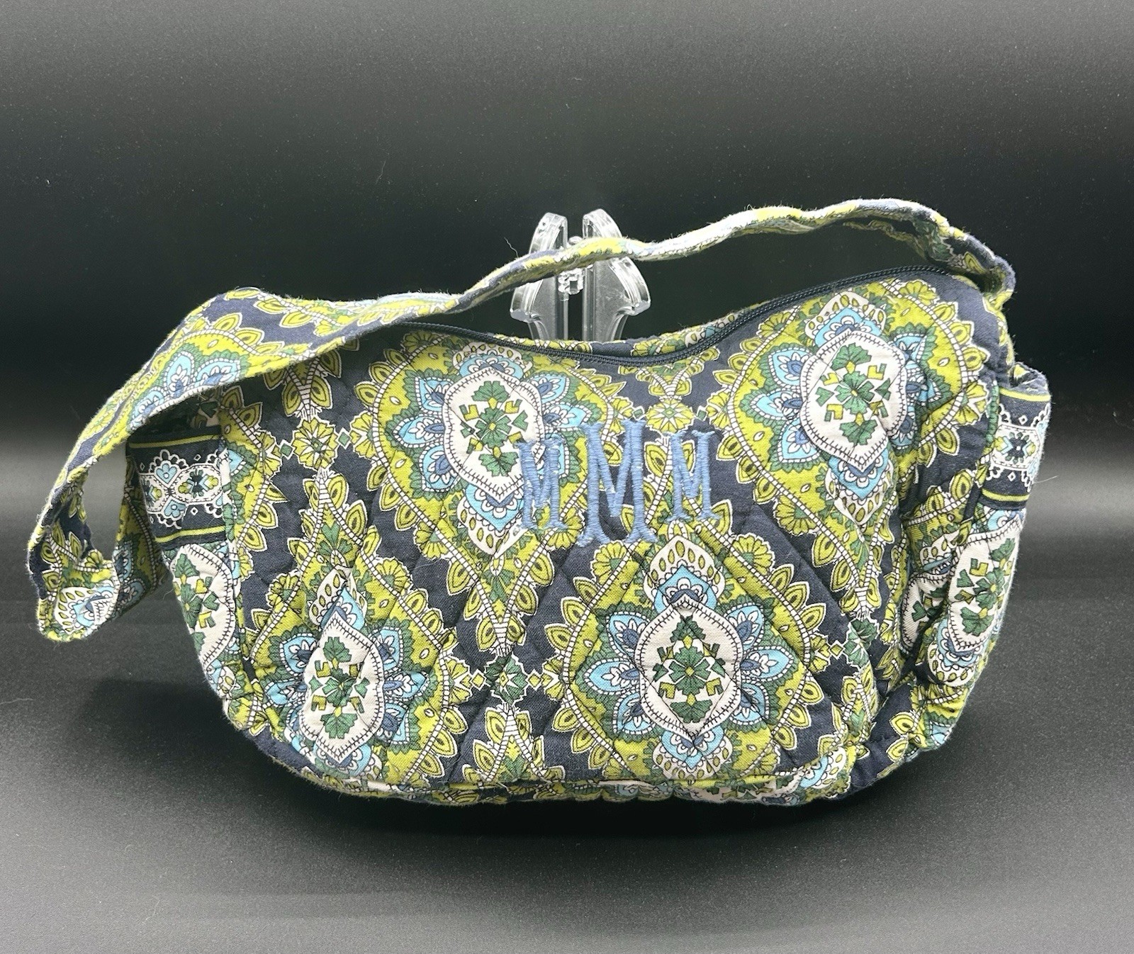 Vera Bradley Cambridge Maggie Bag Handbag Purse Green Blue Already MONOGRAMMED