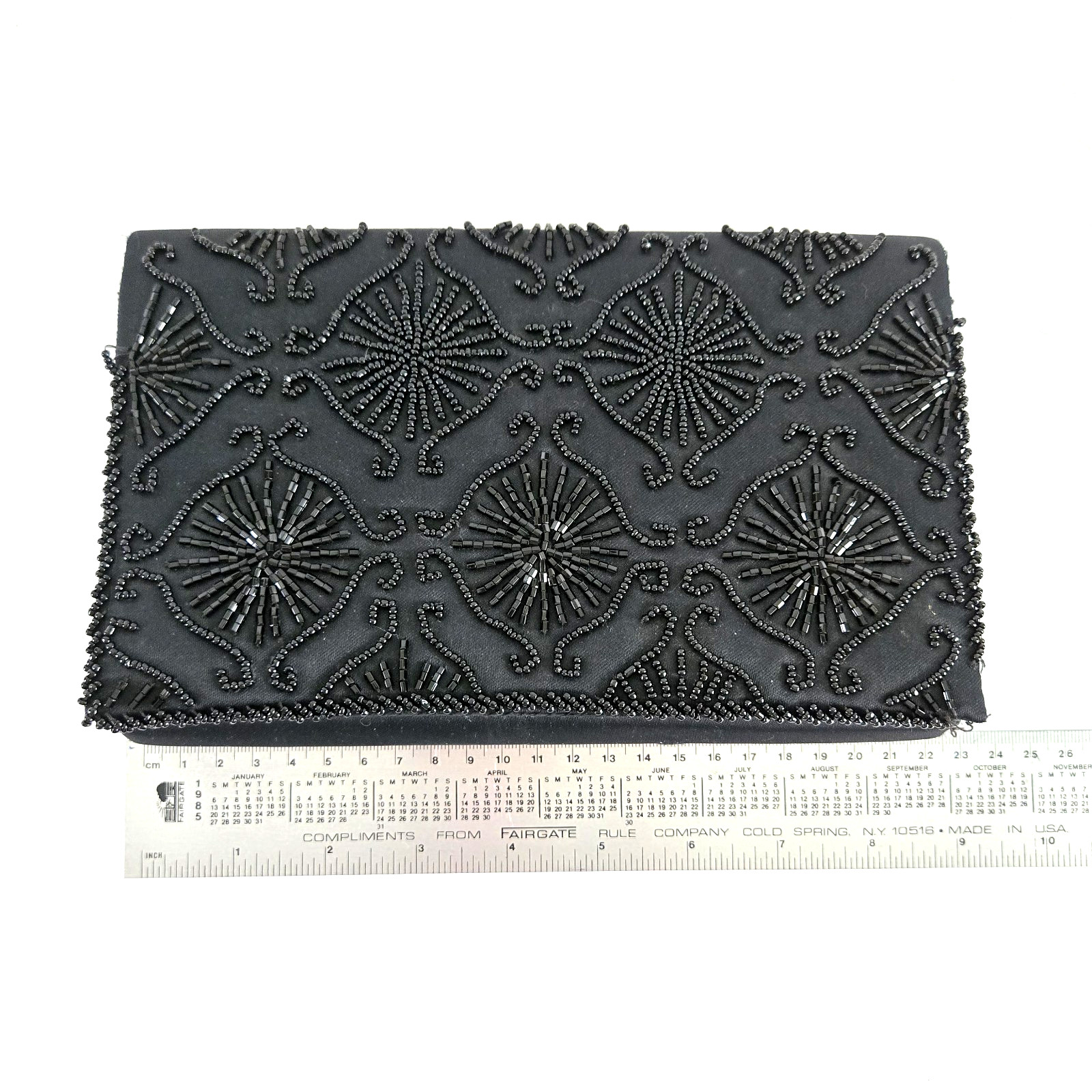 Beaded Black Clutch Purse Prom Wedding Party Evening Dressy Unbranded