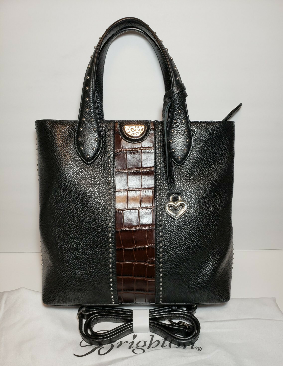BRIGHTON PRETTY TOUGH JOHNNY TALL STUDDED CROSSBODY HANDBAG TOTE SLEEPER $365
