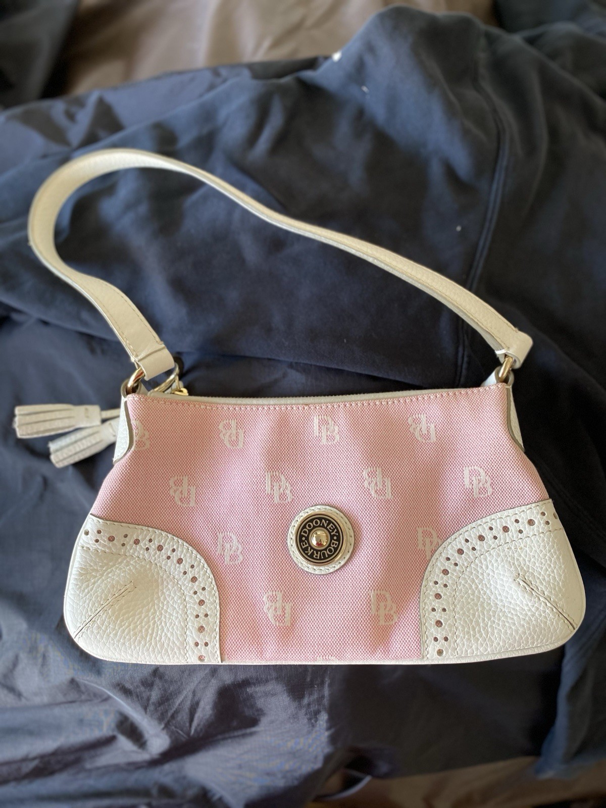 Downey & Bourke Shoulder Handbag Pink and White
