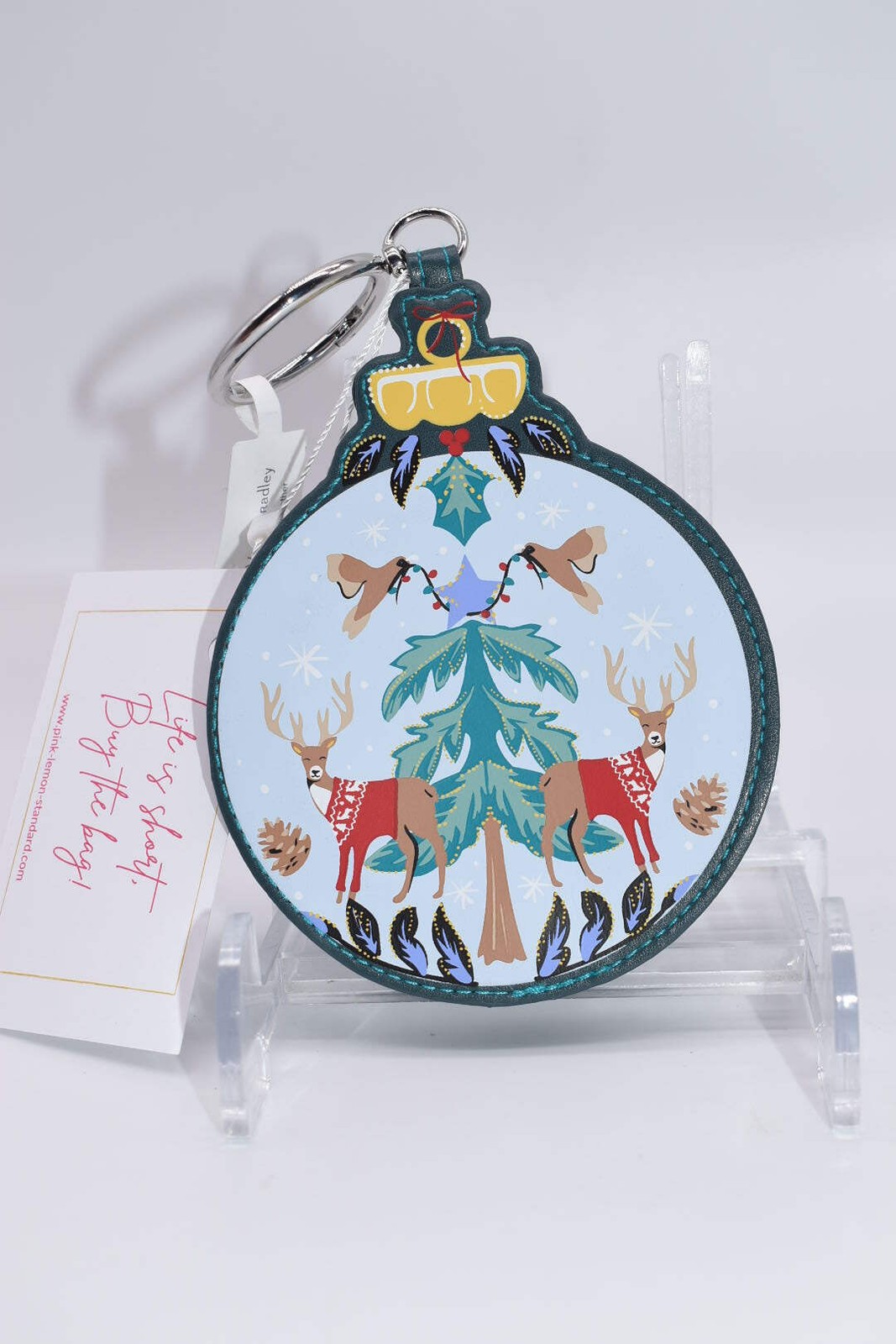 Vera Bradley Coin Purse Bag Charm in “Merry Mischief” Pattern
