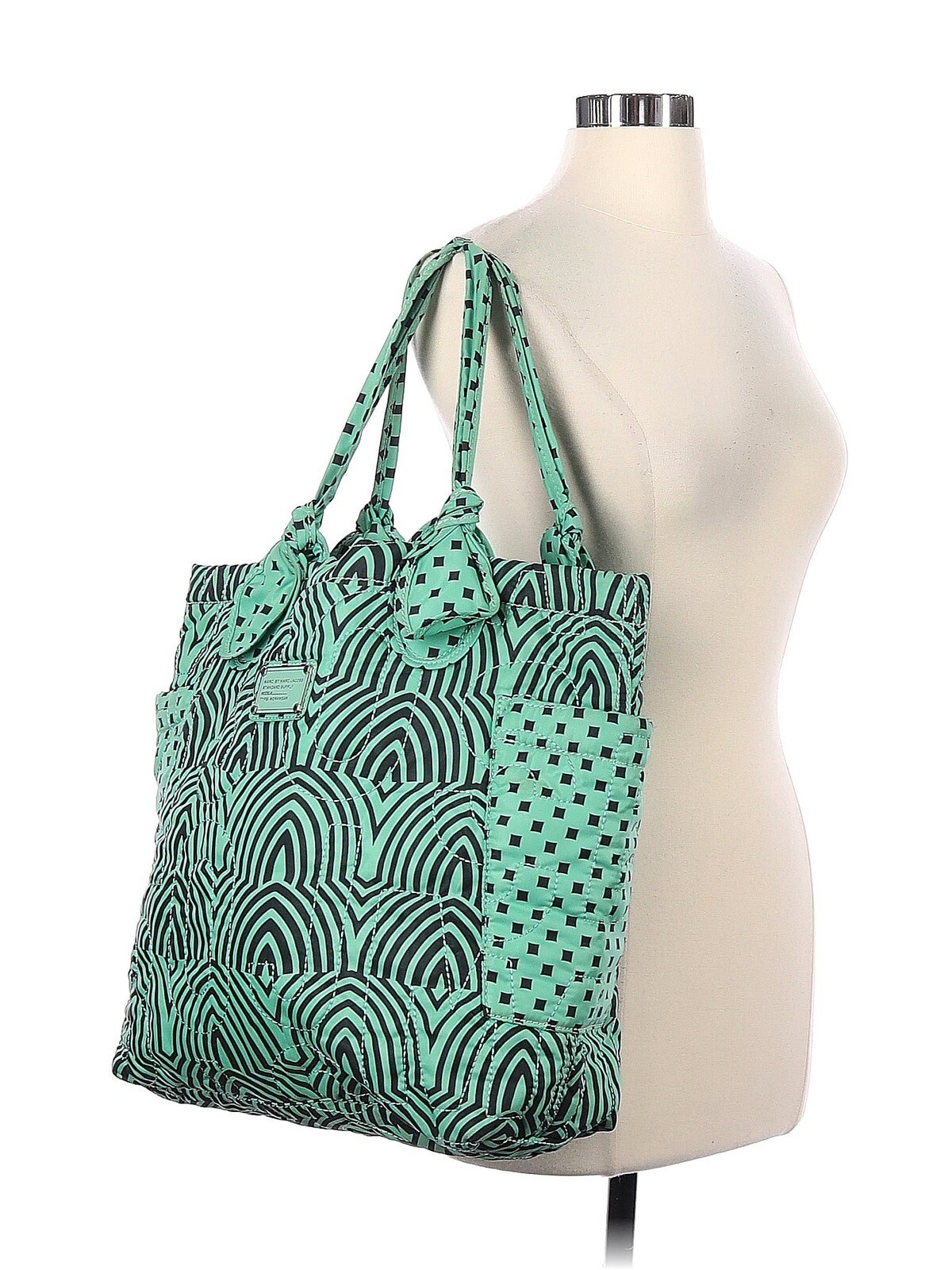 Marc Jacobs Signature Nylon Tate Tote Teal Green Bag – Large