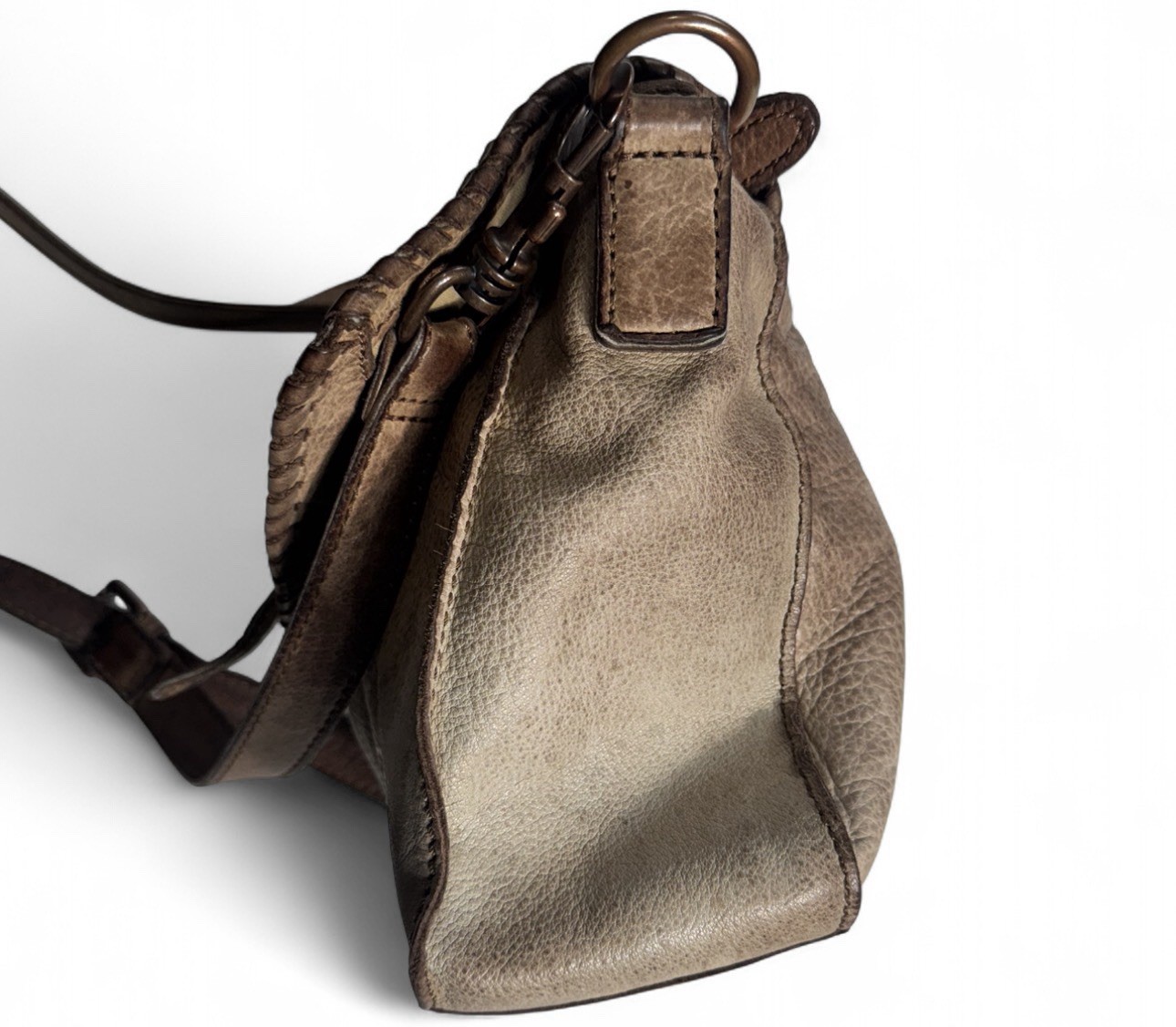 LIEBESKIND Berlin Brown Leather Crossbody Bag Shoulder Boho Hippie Purse