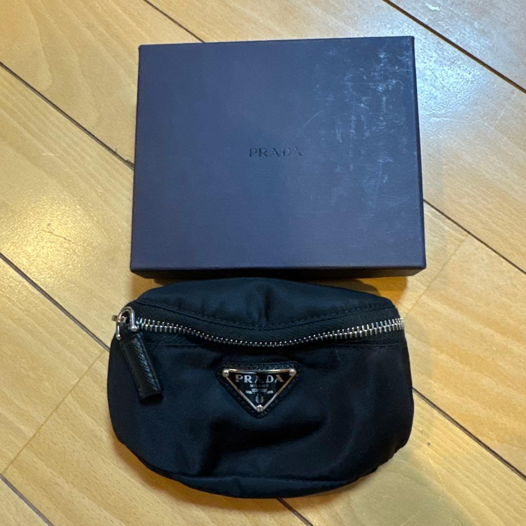 Prada Logo Plate Mini Pouch Arm Pouch From Japan