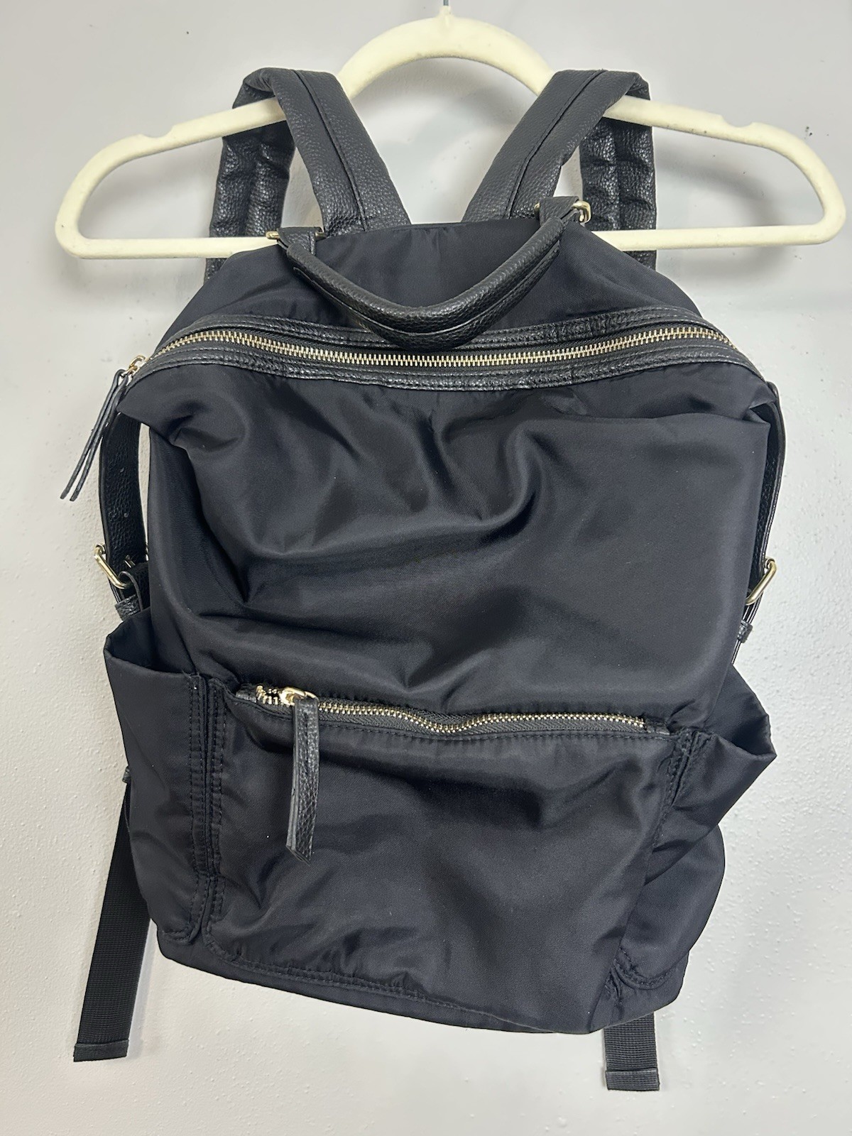 Tommy Bahama Go Everywhere Backpack Nylon And Faux Leather Black With Gold