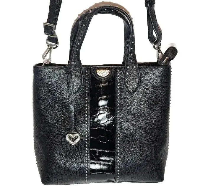 BRIGHTON PRETTY TOUGH JOHNNY TALL STUDDED CROSSBODY HANDBAG TOTE SLEEPER $365