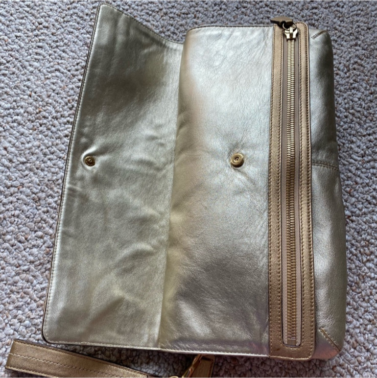 RARE 2008 Coach Madison Metallic Leather Foldover Clutch/Wristlet (Style 42544)