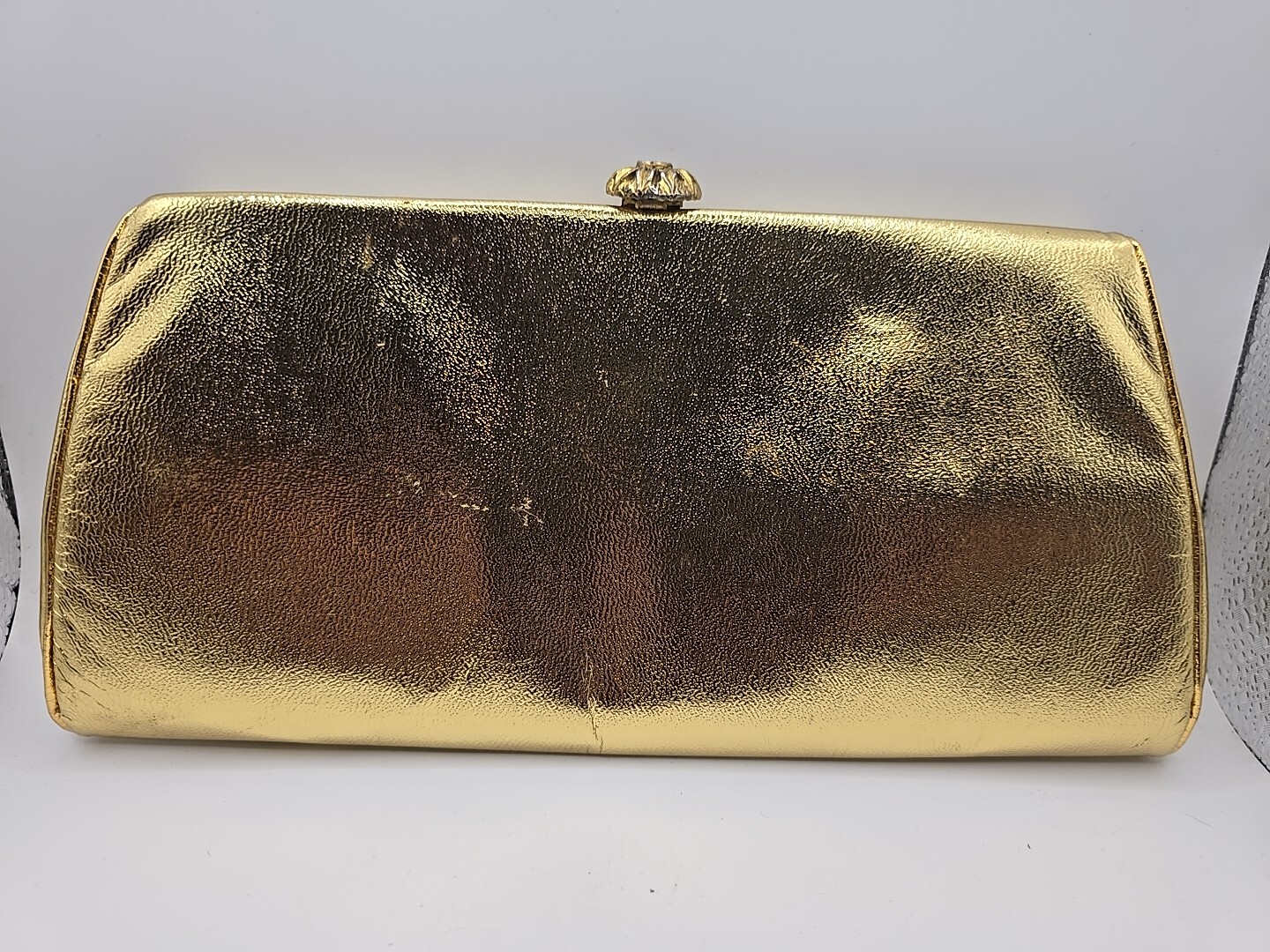 Vintage Tuerkes Gold Clutch Purse with Chain 9.5″ x 4.5″ Made in Baltimore, MD