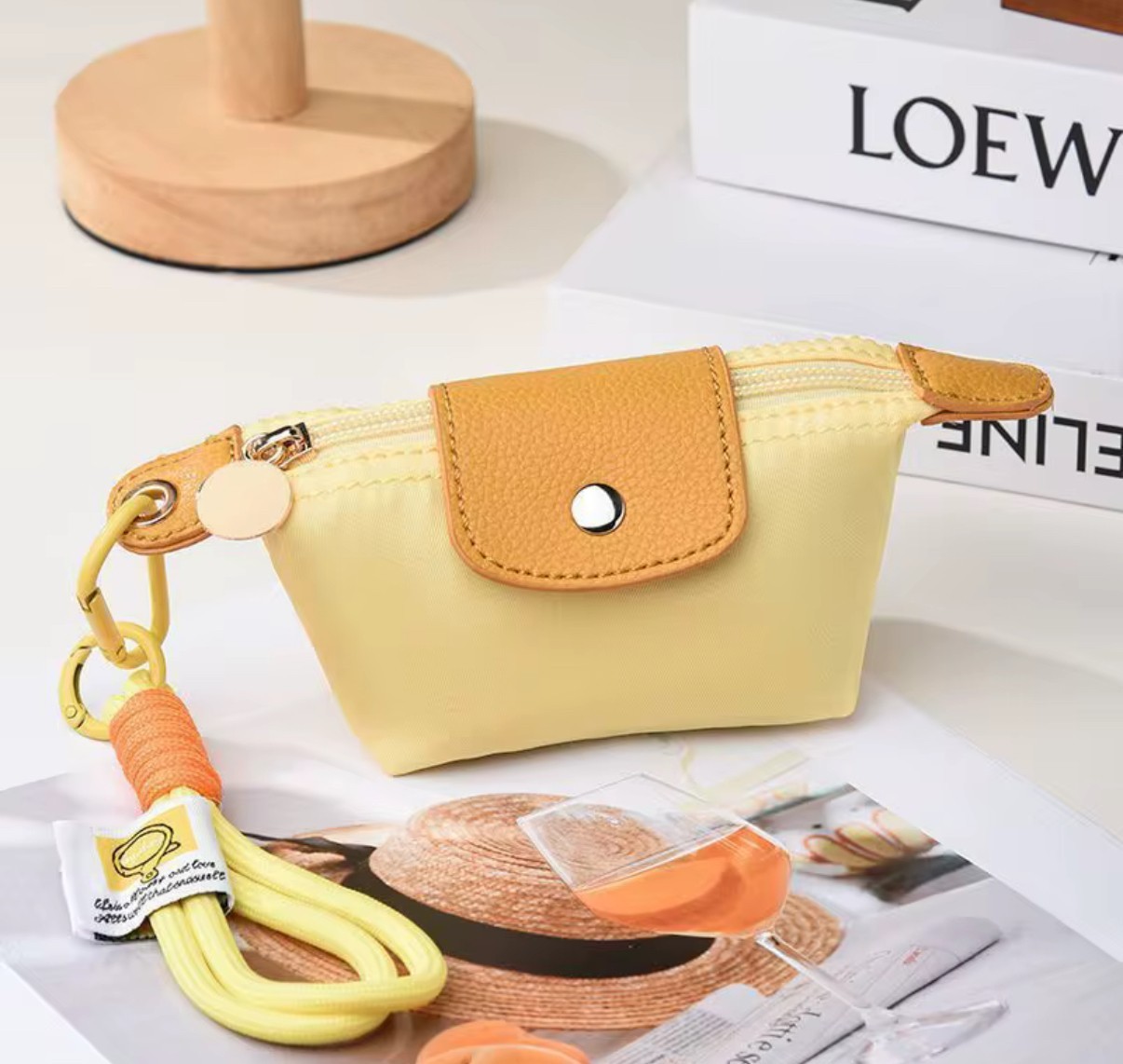 COLOR-BLOCK Mini DUMPLING Bag Unisex Coin Purse Nylon Small BAG Car Key storage