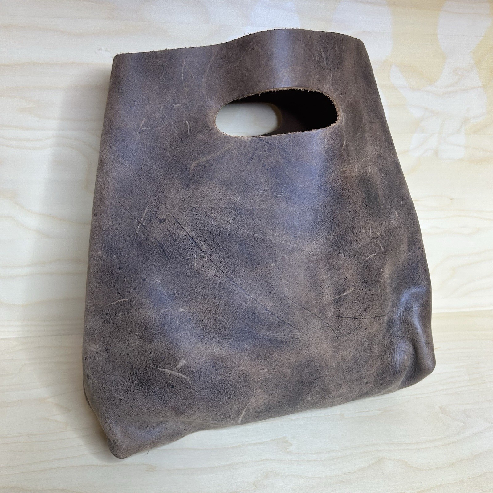 Hide & Drink Leather Tote Bag Purse Bourbon Brown Full Grain Minimalist Pouch
