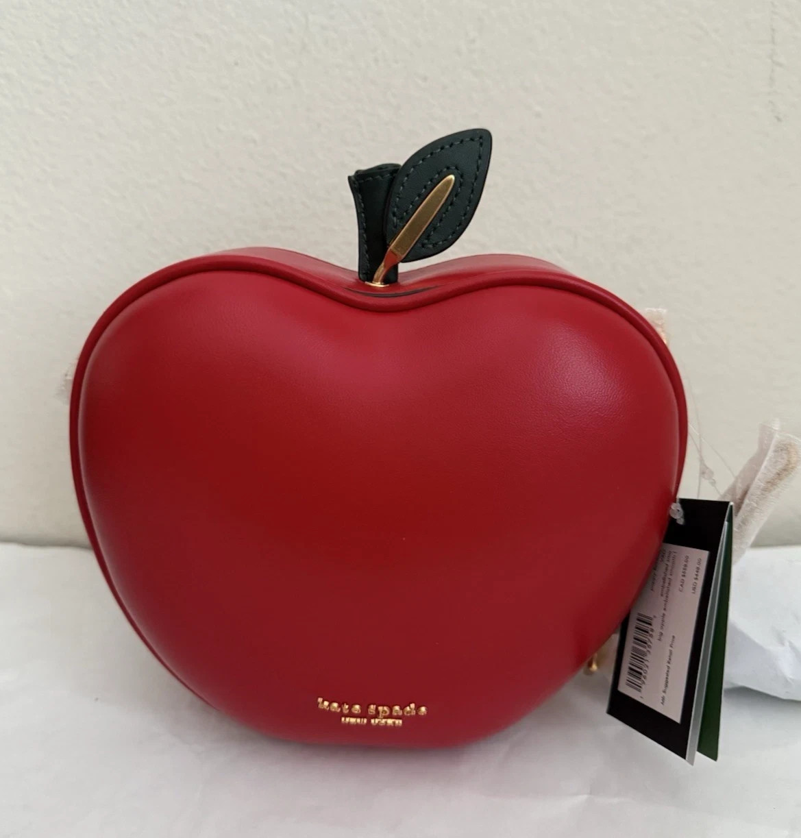 NWT Kate Spade Big Apple Embellished 3D Smooth Leather Crossbody Bag KC912