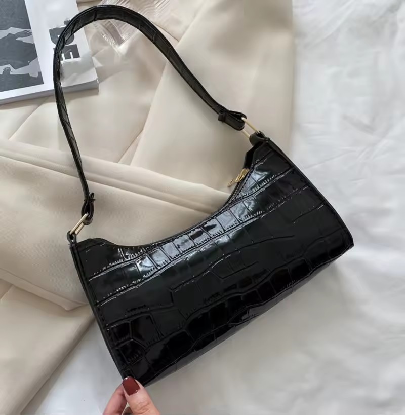 Trending Colors Alligator Pattern Shoulder Underarm PU Leather Handbag Purse