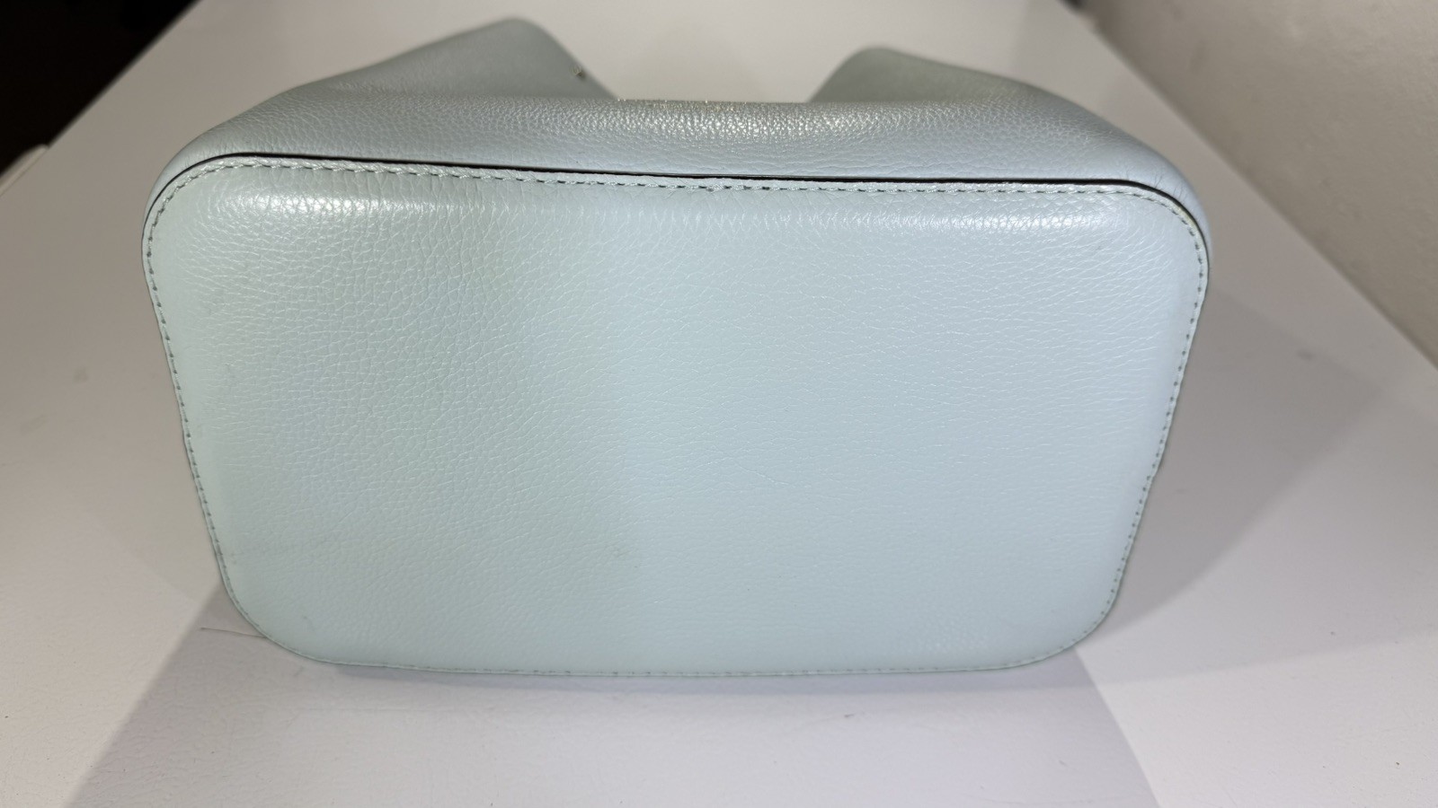 NWT KATE SPADE Marti Blue Glow Leather Charm Large Bucket Bag Purse