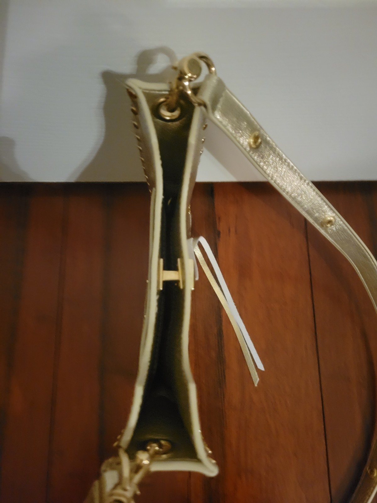 Rebecca Minkoff Darren Mini Pebbled Leather Crossbody Feed Bag GOLD NWOT