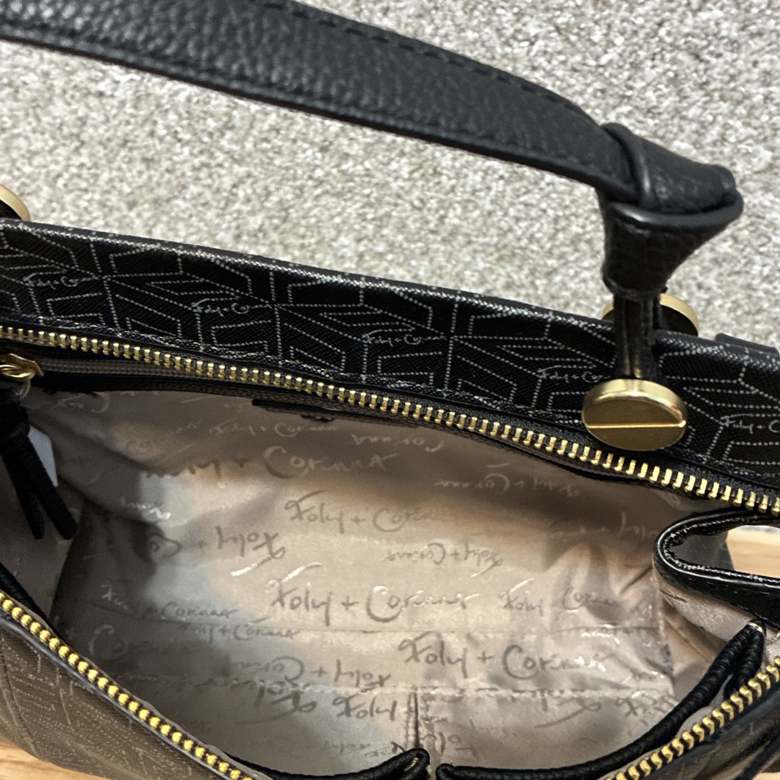 Foley + Corinna Dione Satchel Top Handle Purse With Chic Geometric Design EUC