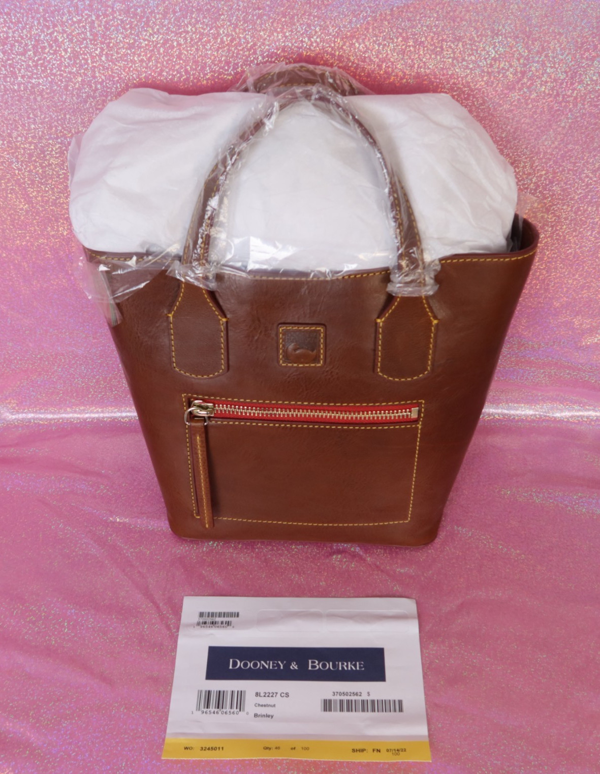 Dooney & Bourke Florentine Brinley in Chestnut – NWT Authentic