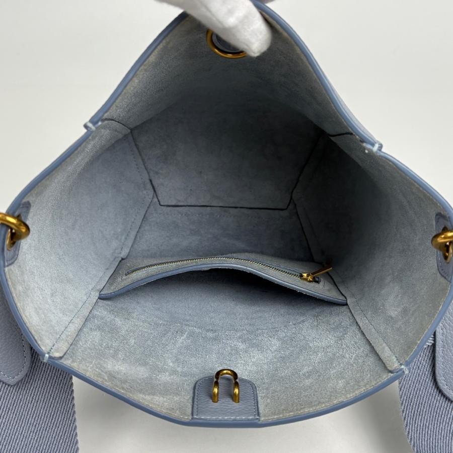 Celine Sangle Bucket Small Leather Blue Handbag #BS875
