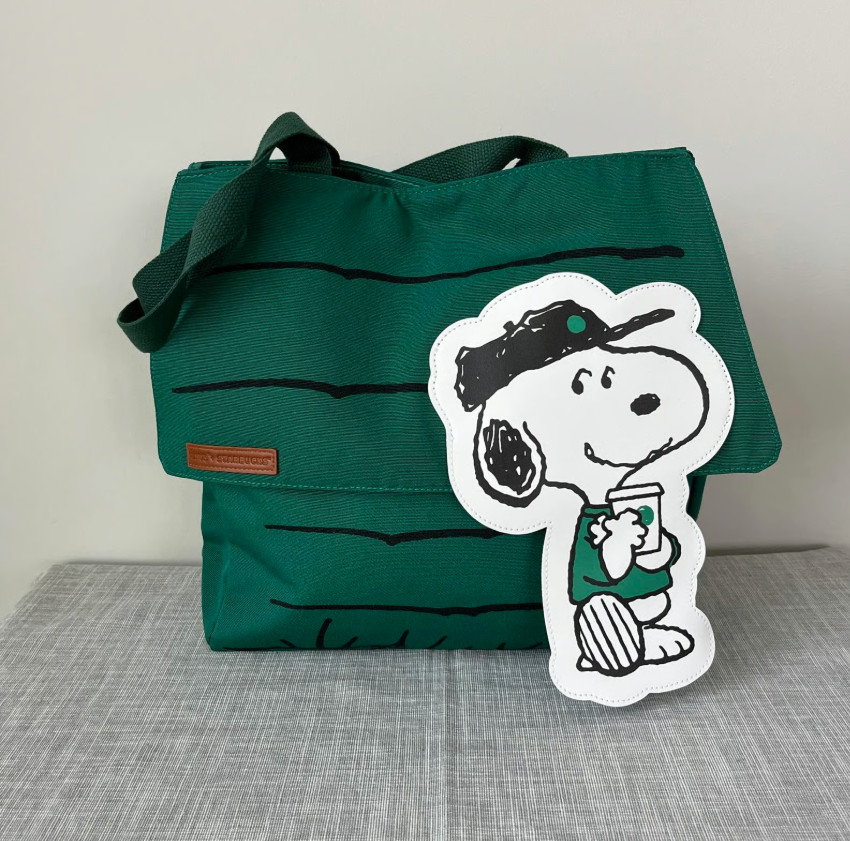 Limited Edition Snoopy Starbucks Green Tote Bag Casual Shoulder Shopper NWT