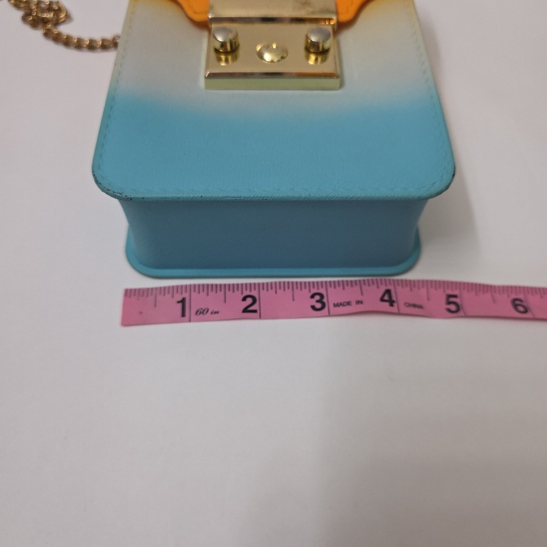 Y2K Studded Crossbody Jelly Mini Bag Gold Chain Strap Ombre Purse Cute
