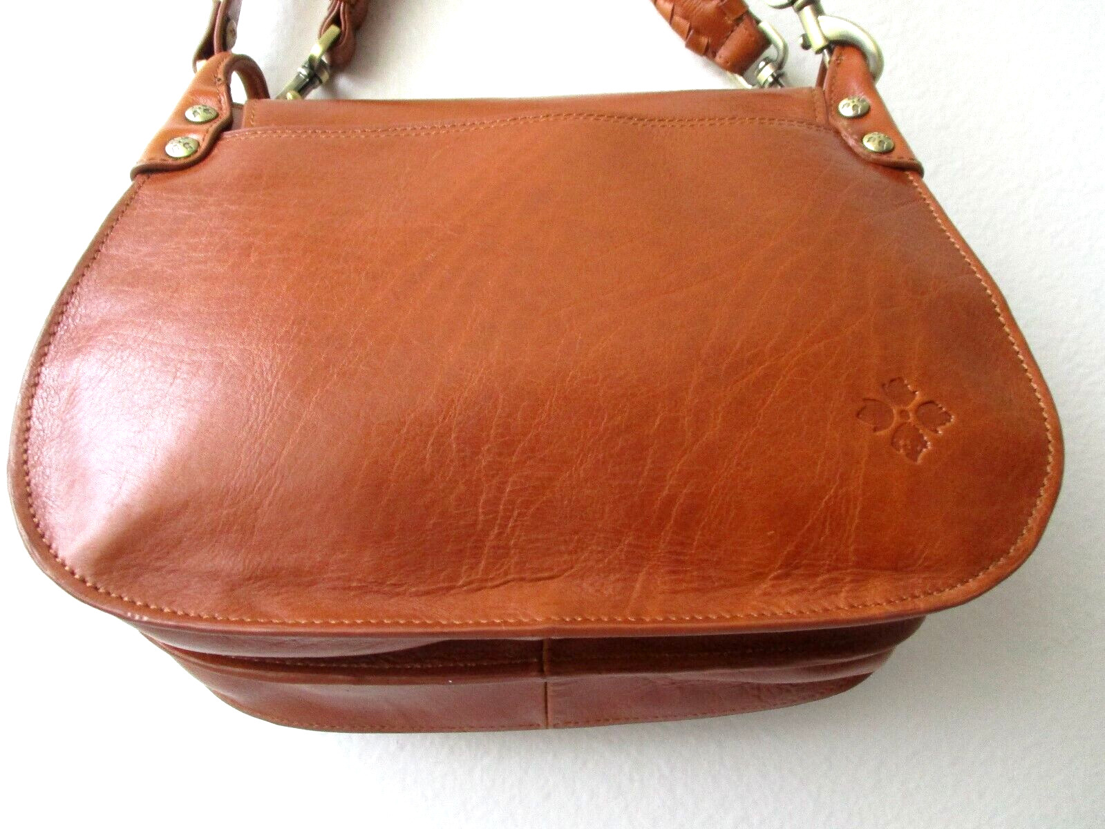 Patricia Nash Discovery Collection Avezzano Tan Leather Studded Satchel Bag $449