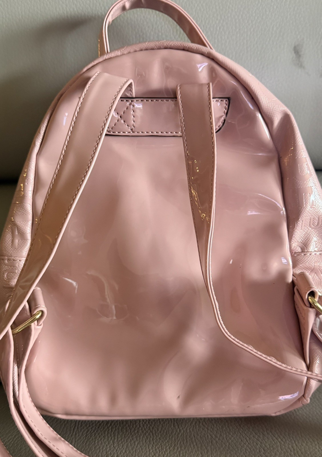 Juicy Couture Fondant Pink Mini Backpack Embossed Logo Heart Charm NWOT