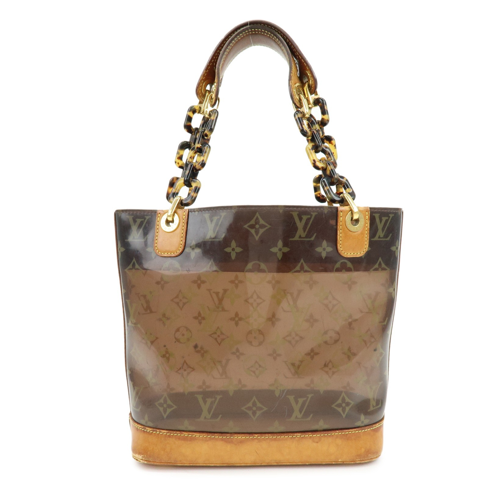 Louis Vuitton Monogram Cabas Ambre PM Tote Bag Clear Brown M92502 Auth Used F/S