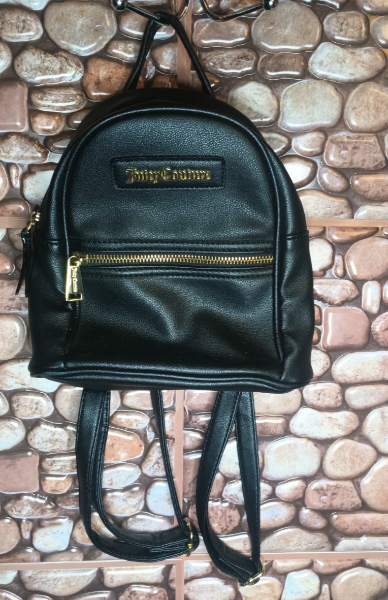 Juicy Couture Mini Backpack Purse Black Gold Hardware Pre-owned Good Condition