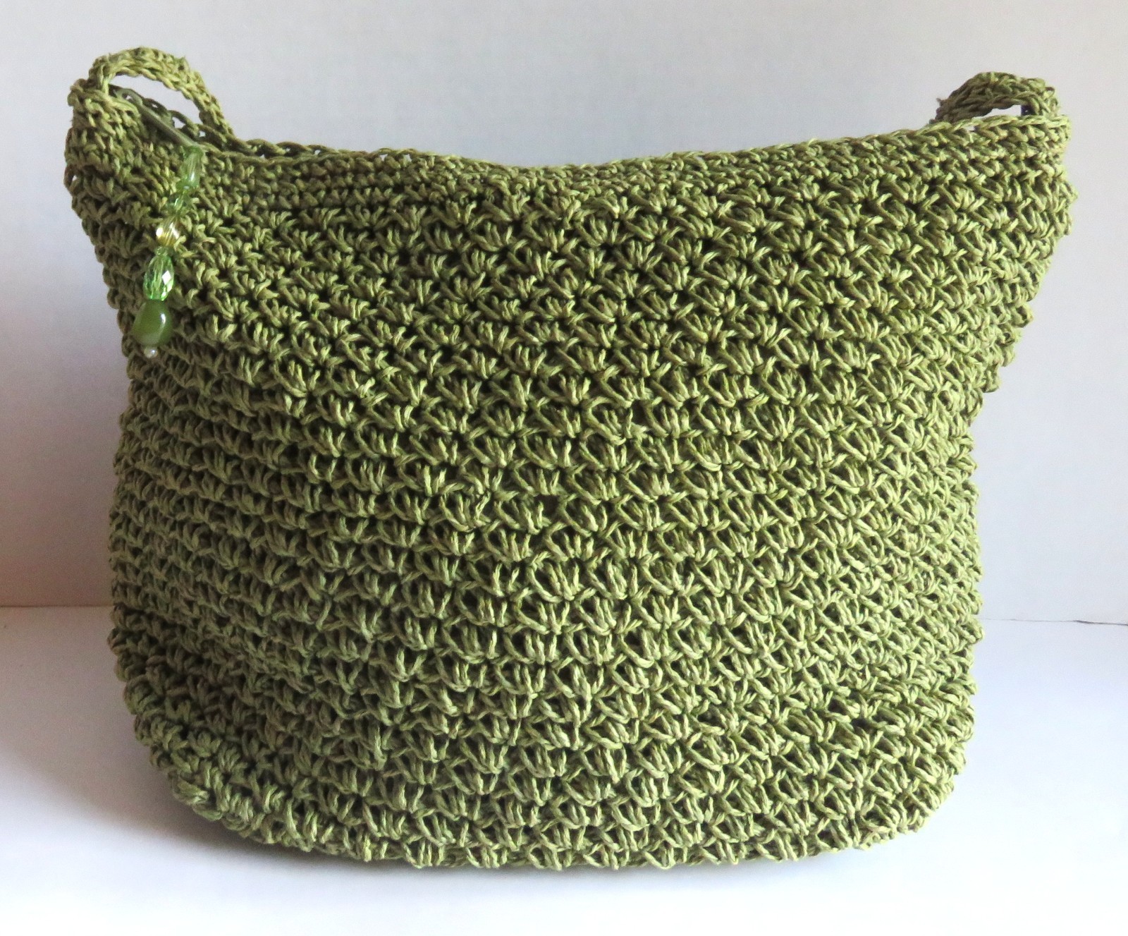 Cappelli Straworld Lime Green Crochet Straw Shoulder Tote Bag Boho Summer Beach