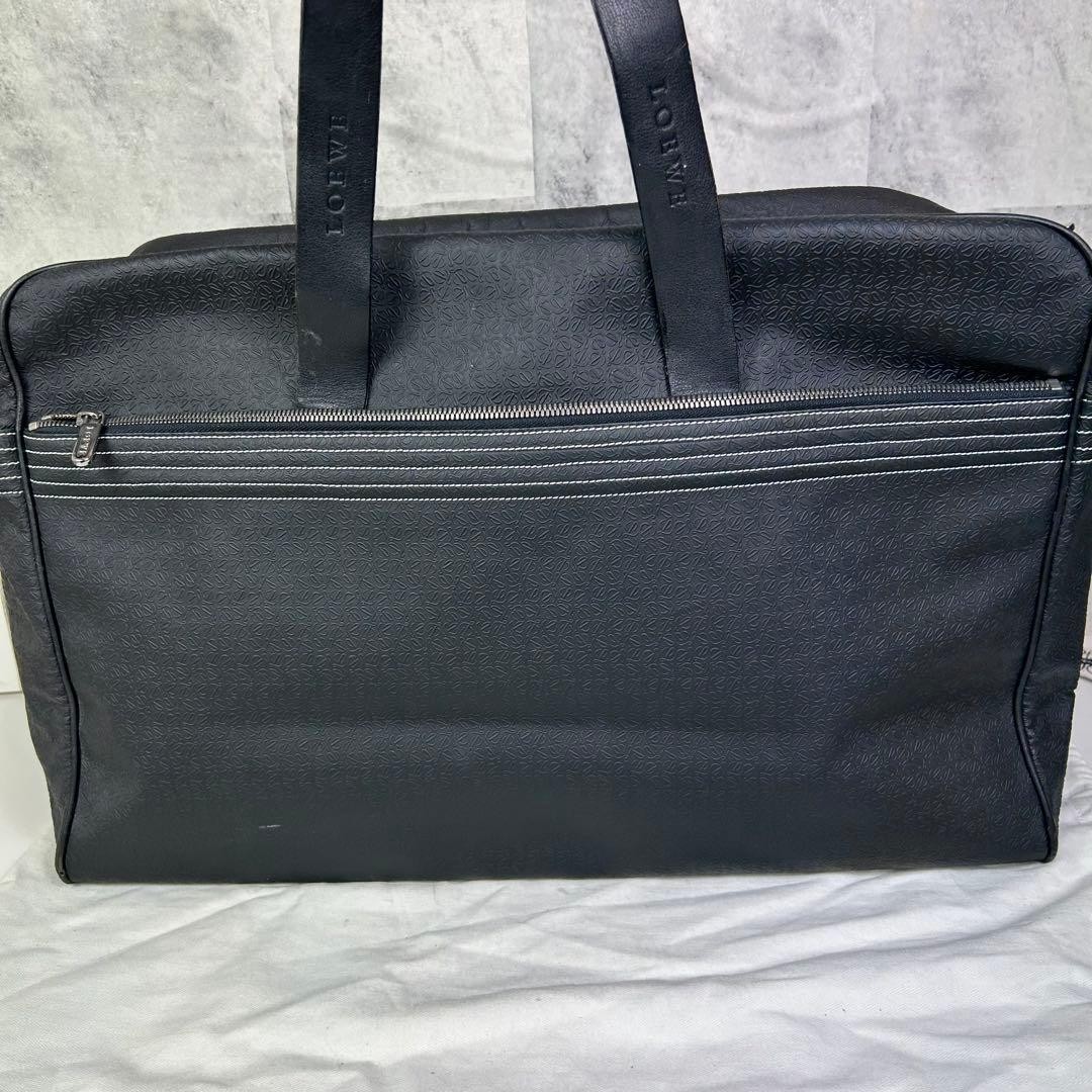 LOEWE Repeat Anagram PVC Boston Duffle Bag Black Large Travel Men’s