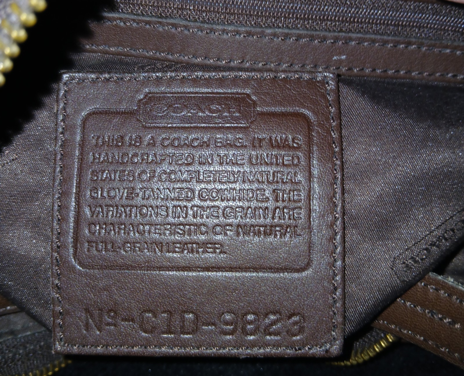 VINTAGE COACH 9823 Glove-tanned Leather Shoulder Bag Brown