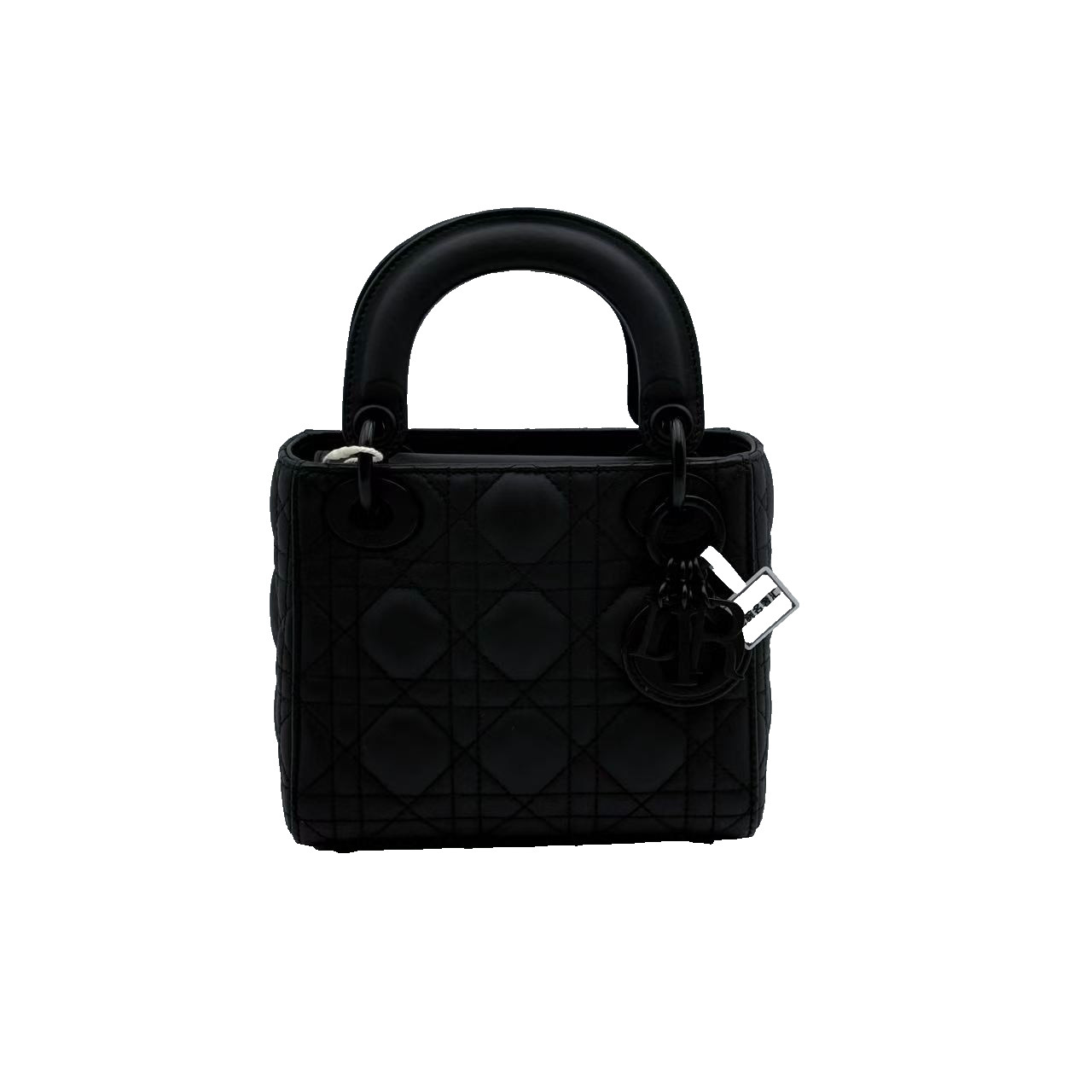 H2 Black matte leather three-compartment mini Lady Dior H21426