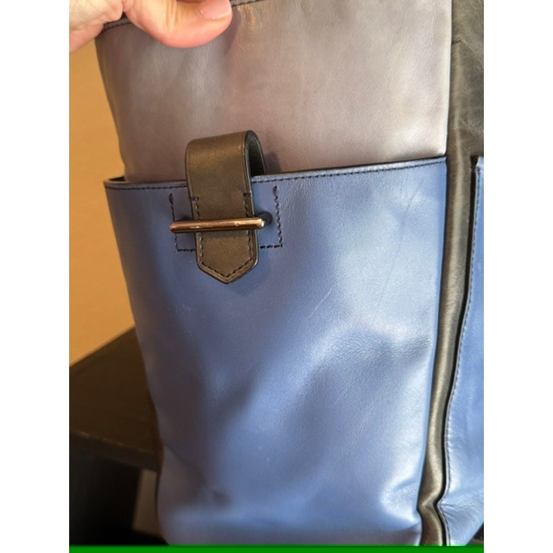 Reed Krakoff Atlantique Large Leather Blue Tote *Authentic
